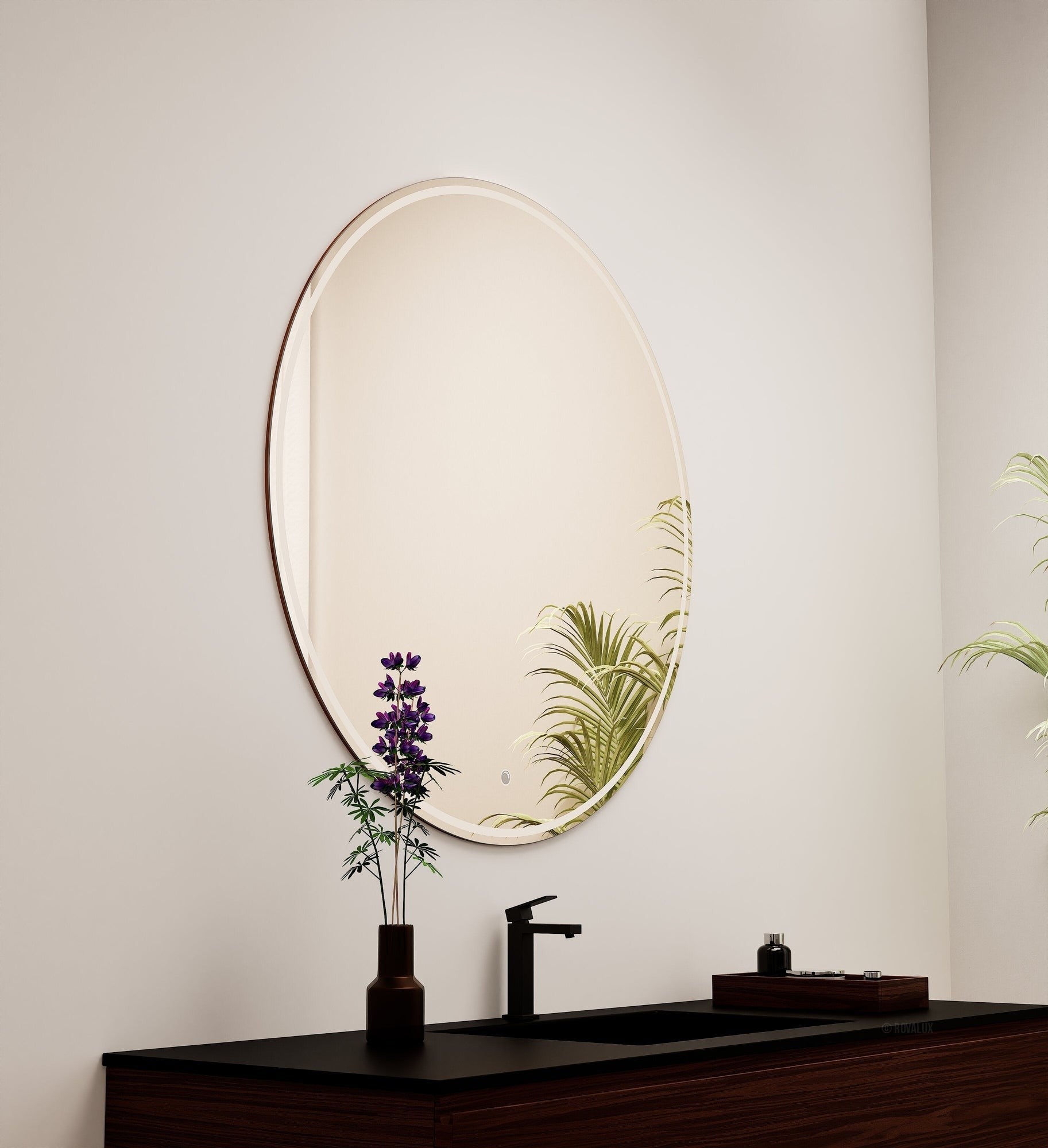 Aurora Luno Mirror with Integrated LED Lighting - ROVALUX