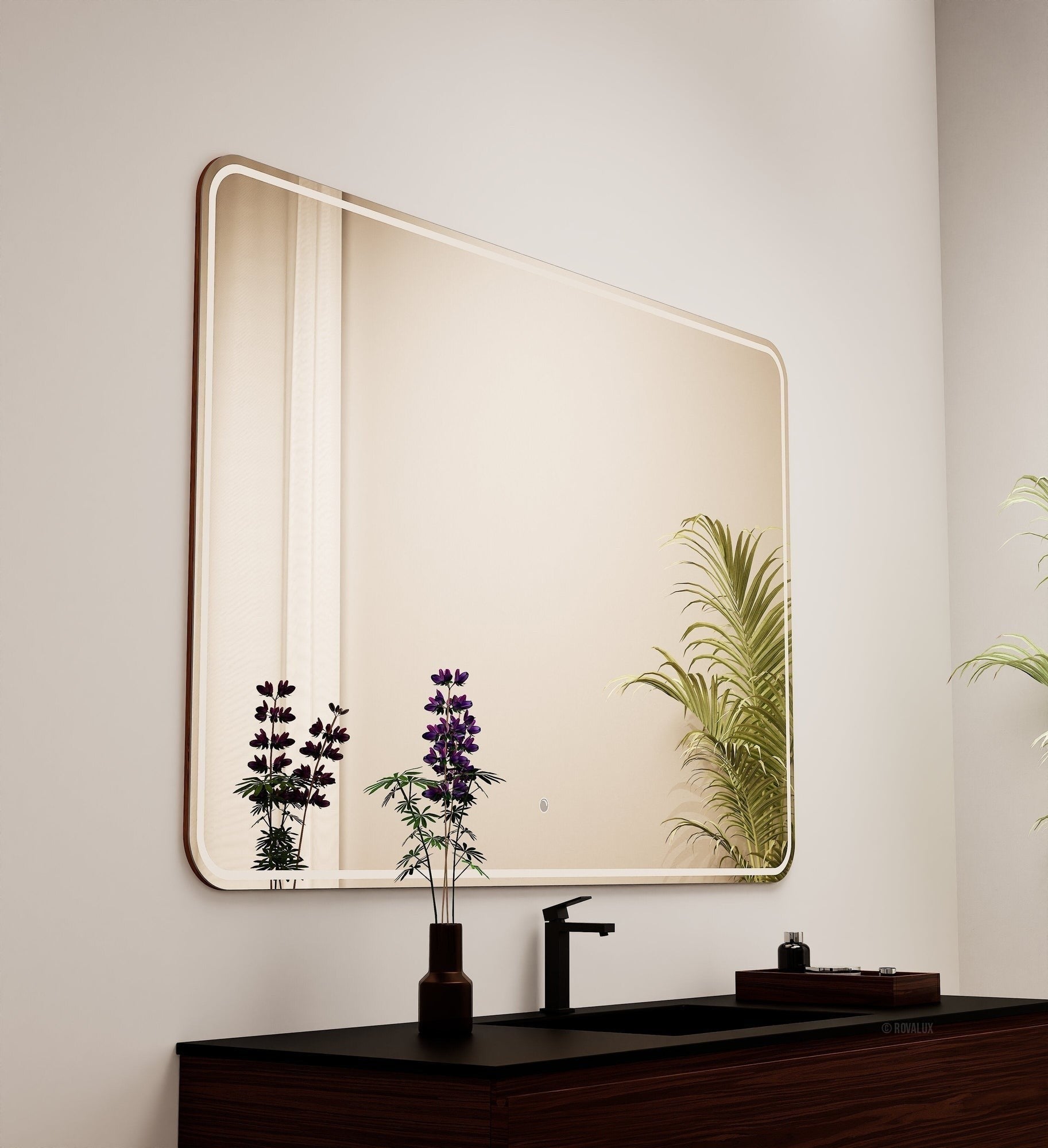 Aurora RECTO Mirror with Integrated LED Lighting - ROVALUX
