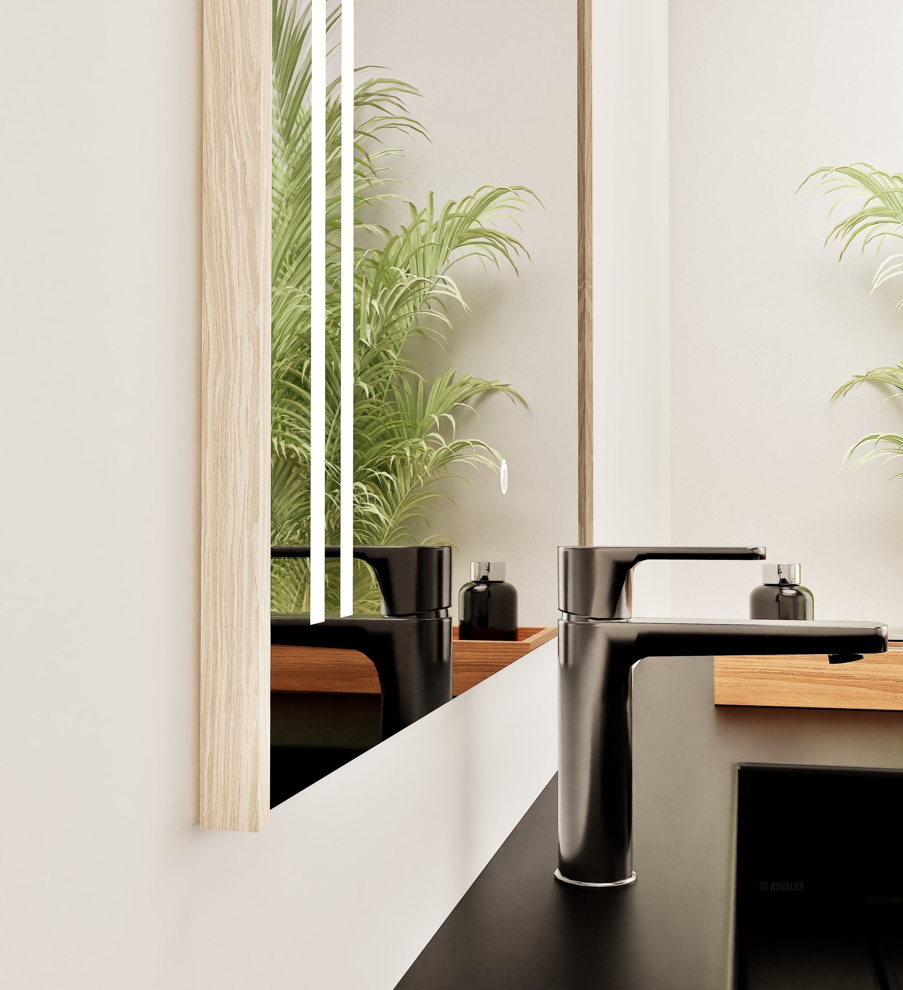 Fluvia Alto Mirror with Integrated LED Lighting - ROVALUX