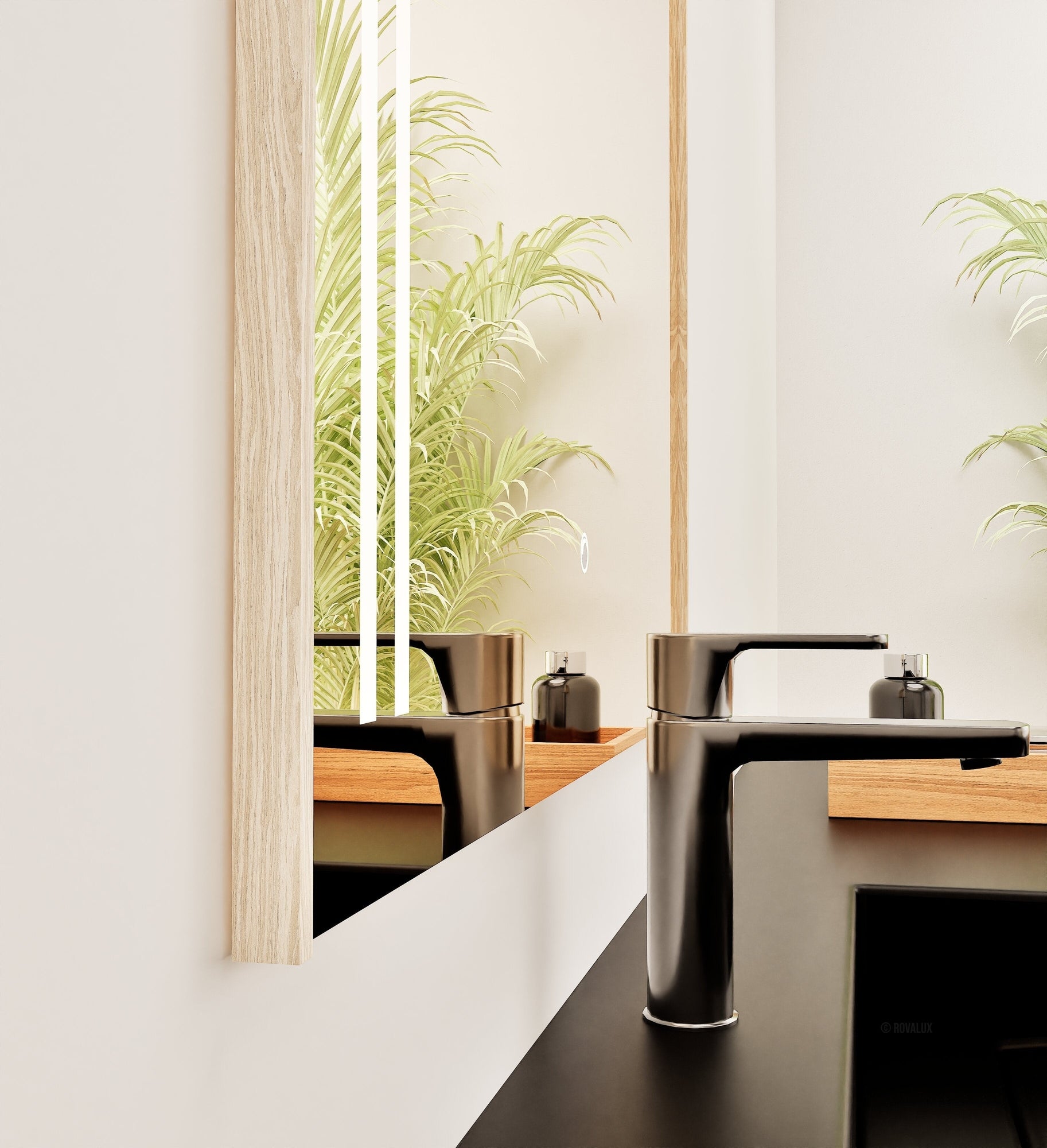 Fluvia Alto Mirror with Integrated LED Lighting - ROVALUX