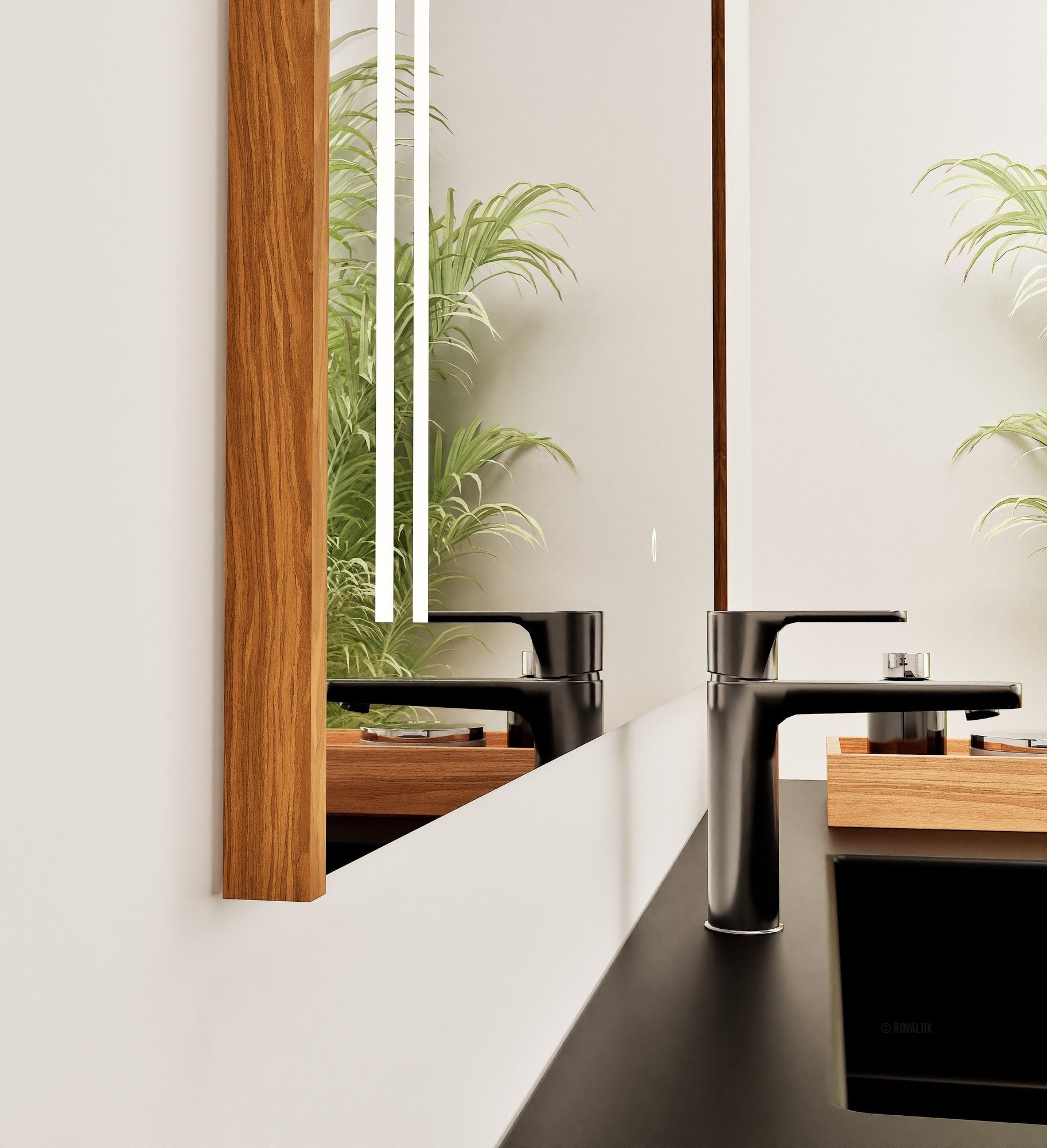Fluvia QUADRO Mirror with Integrated LED Lighting - ROVALUX
