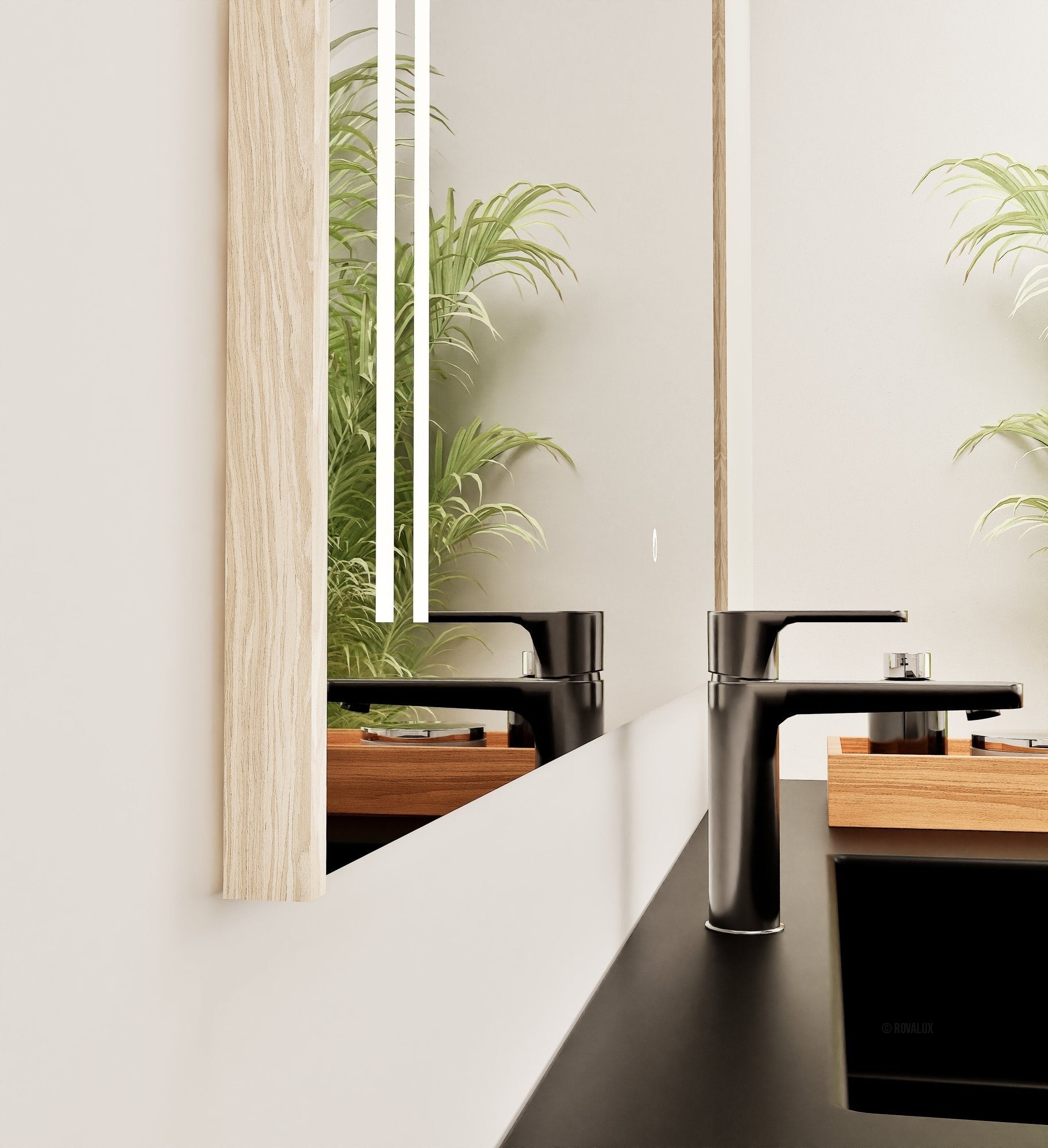 Fluvia QUADRO Mirror with Integrated LED Lighting - ROVALUX