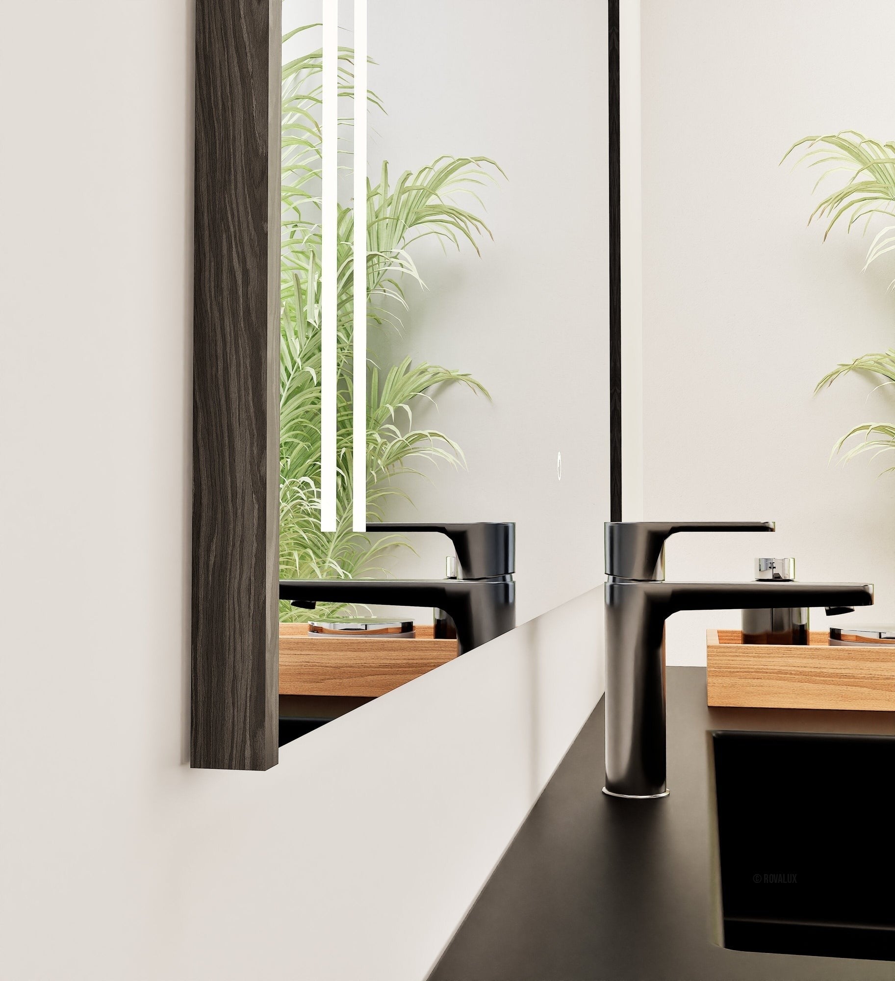 Fluvia QUADRO Mirror with Integrated LED Lighting - ROVALUX