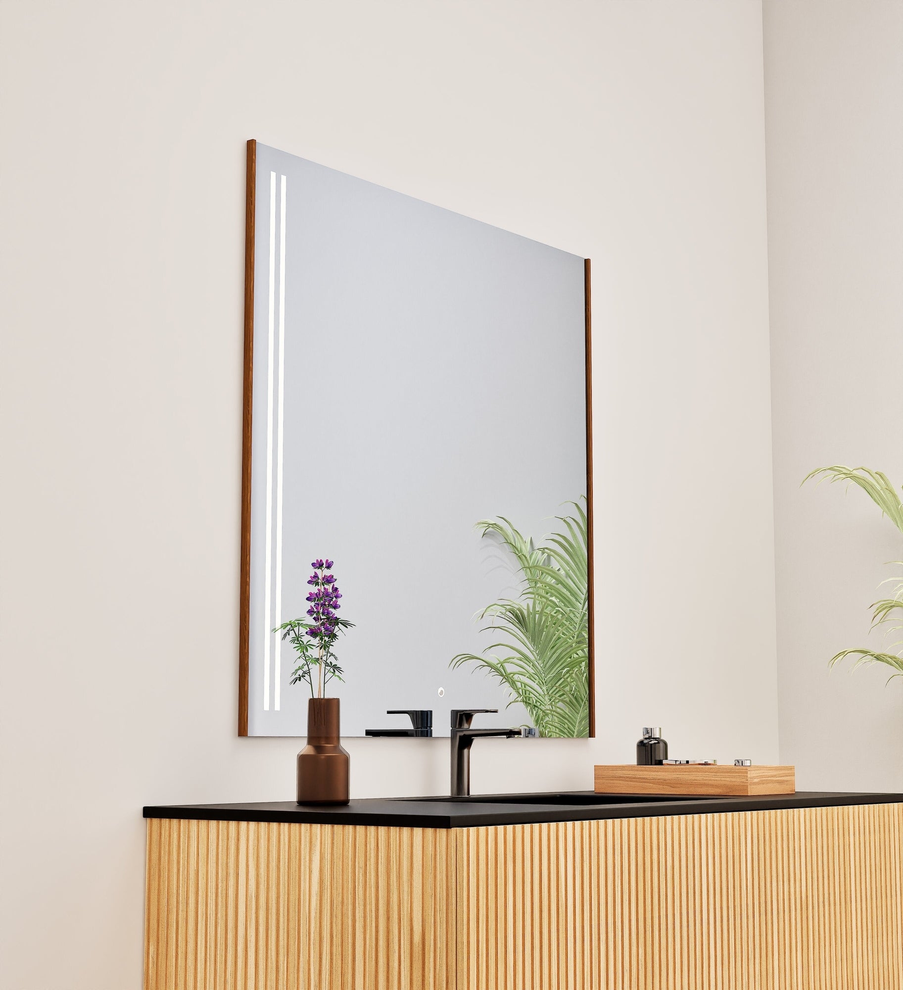 Fluvia QUADRO Mirror with Integrated LED Lighting - ROVALUX