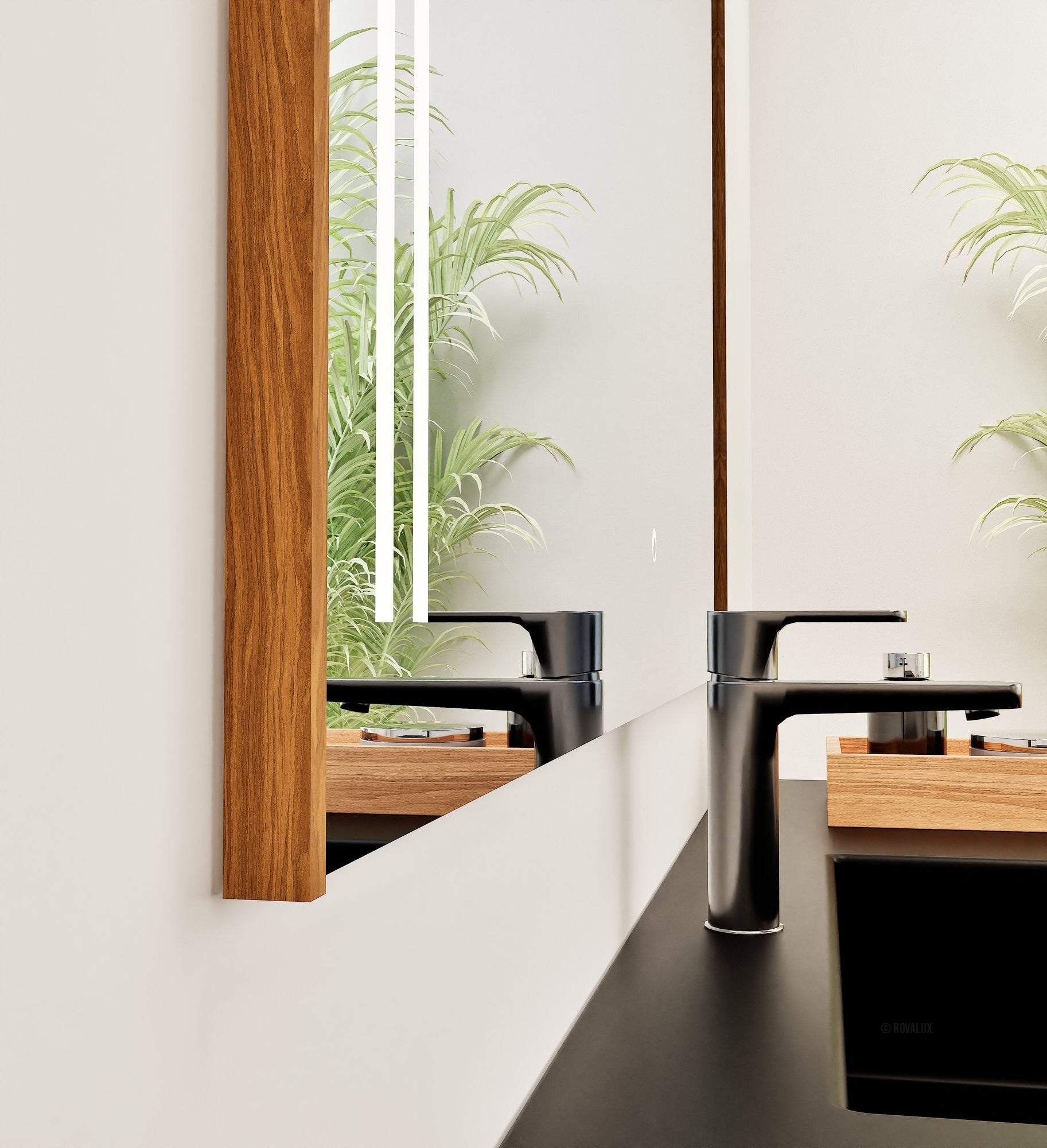 Fluvia QUADRO Mirror with Integrated LED Lighting - ROVALUX