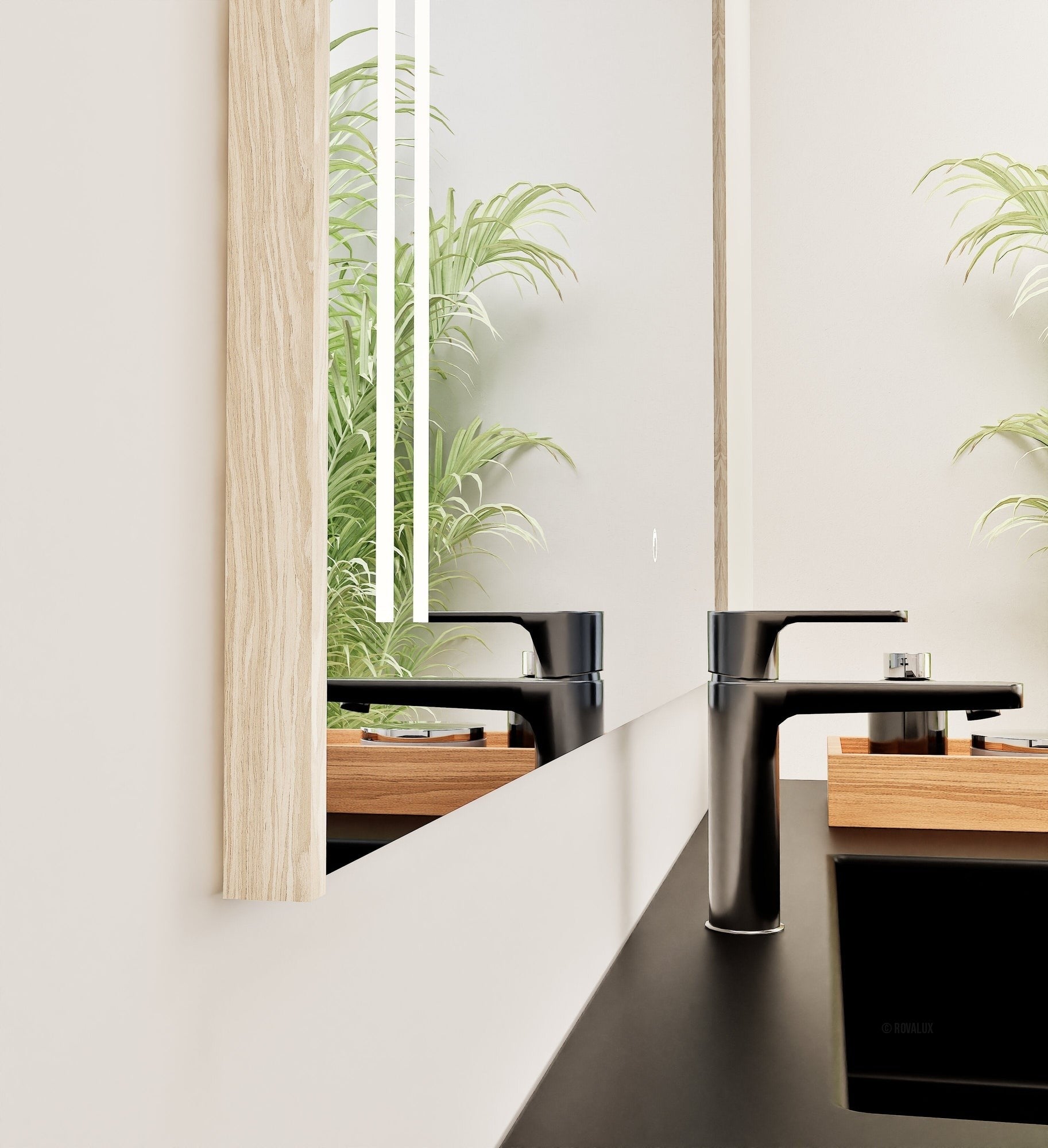 Fluvia QUADRO Mirror with Integrated LED Lighting - ROVALUX