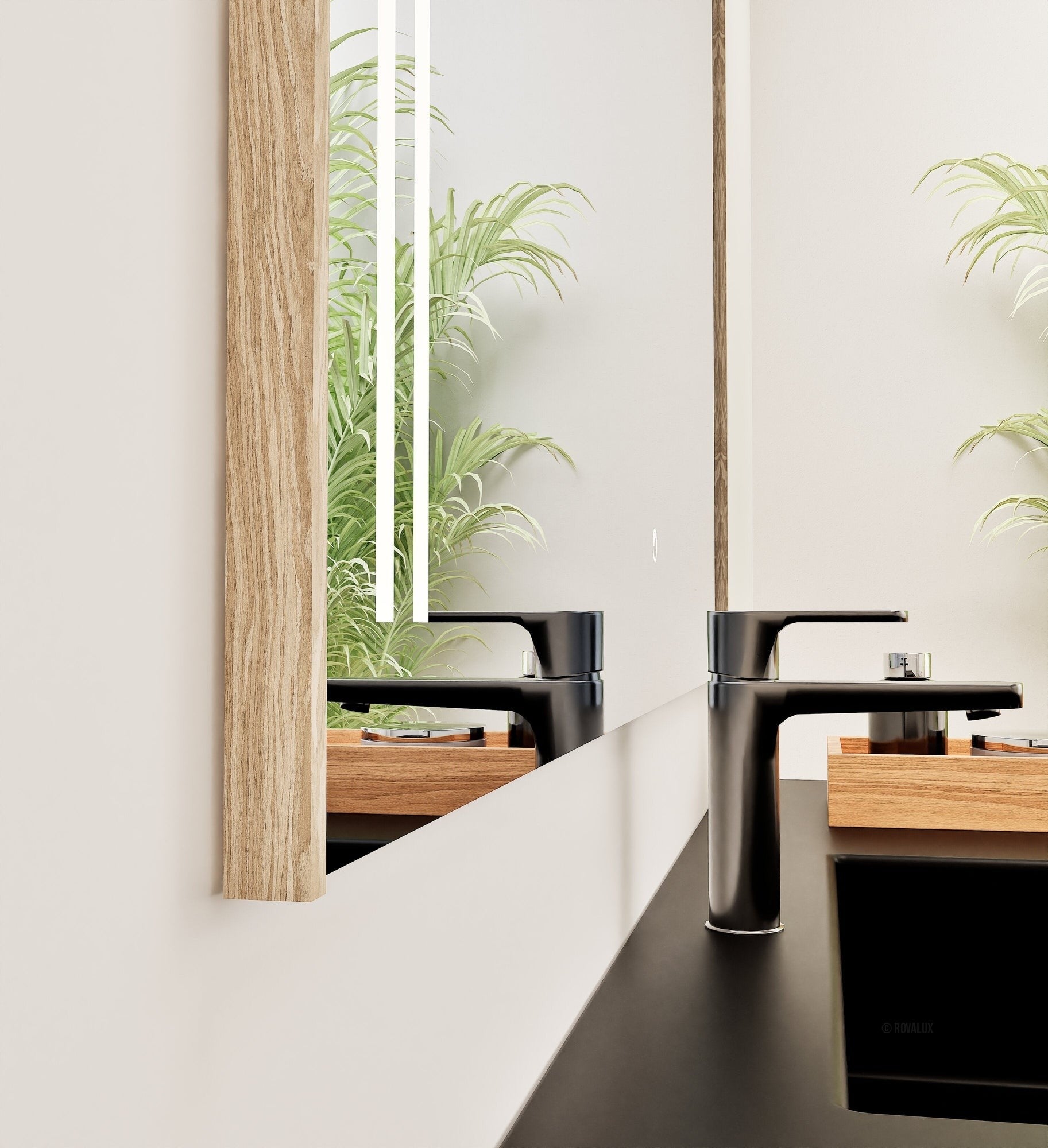 Fluvia QUADRO Mirror with Integrated LED Lighting - ROVALUX