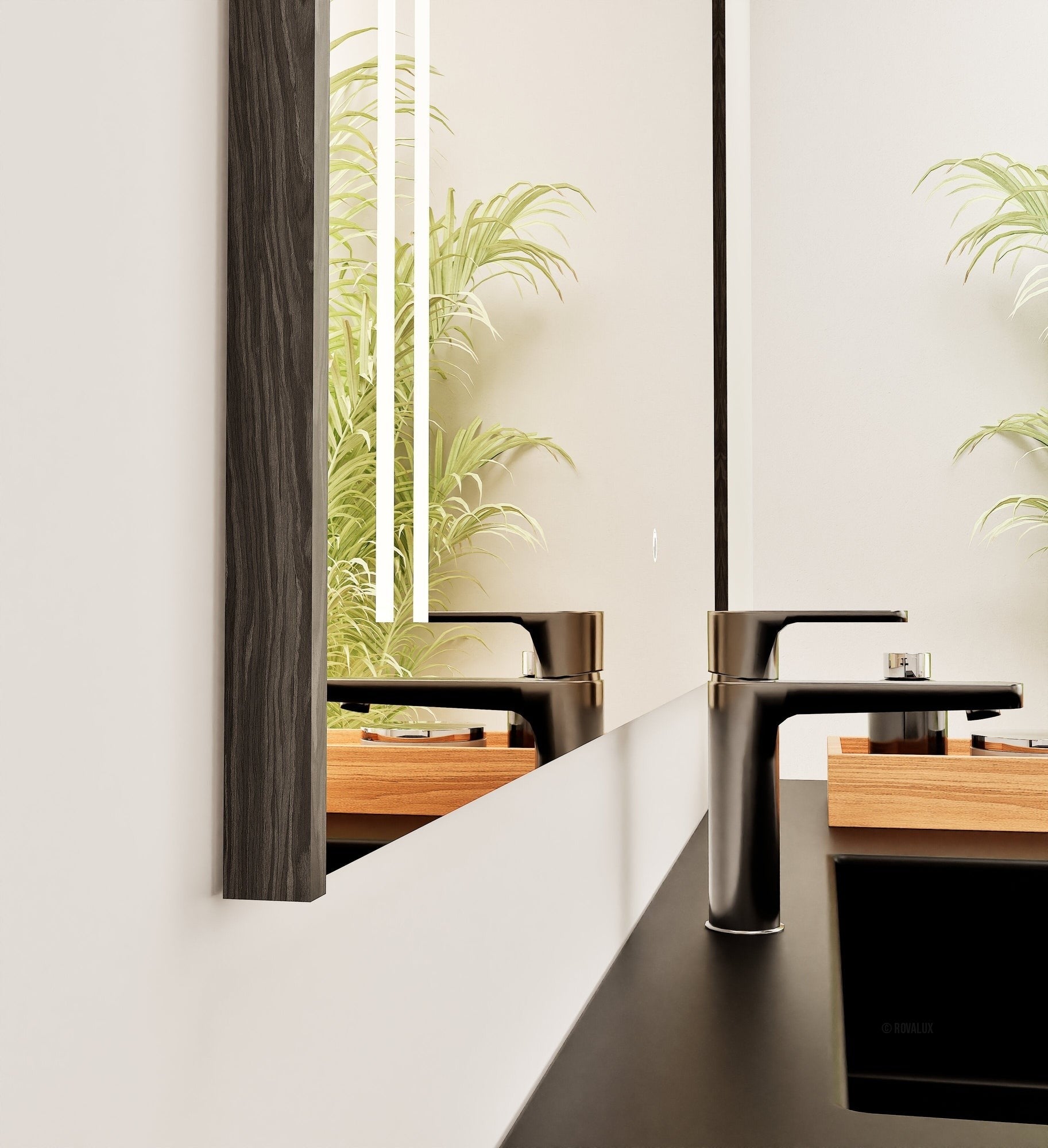Fluvia QUADRO Mirror with Integrated LED Lighting - ROVALUX
