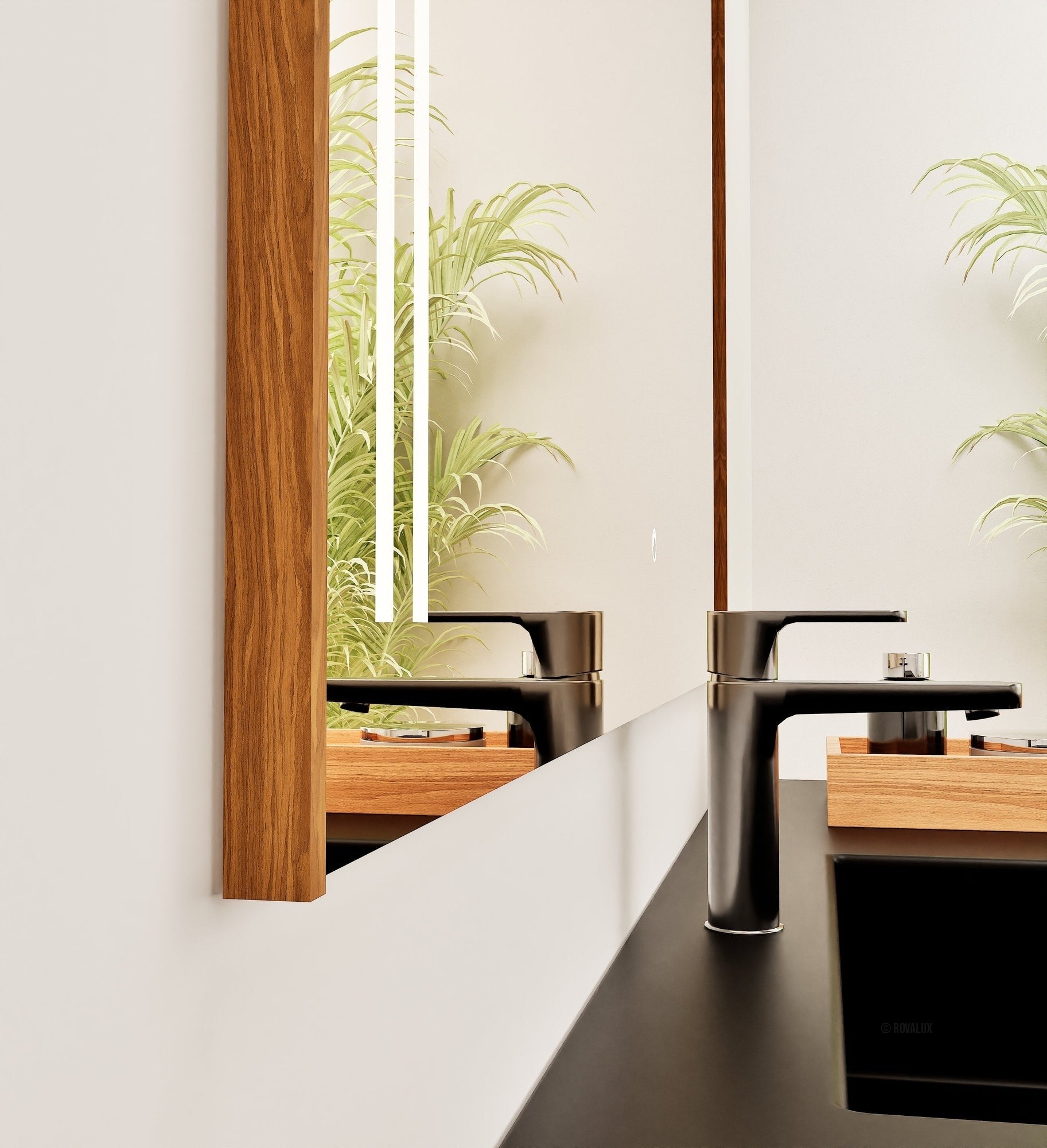 Fluvia QUADRO Mirror with Integrated LED Lighting - ROVALUX