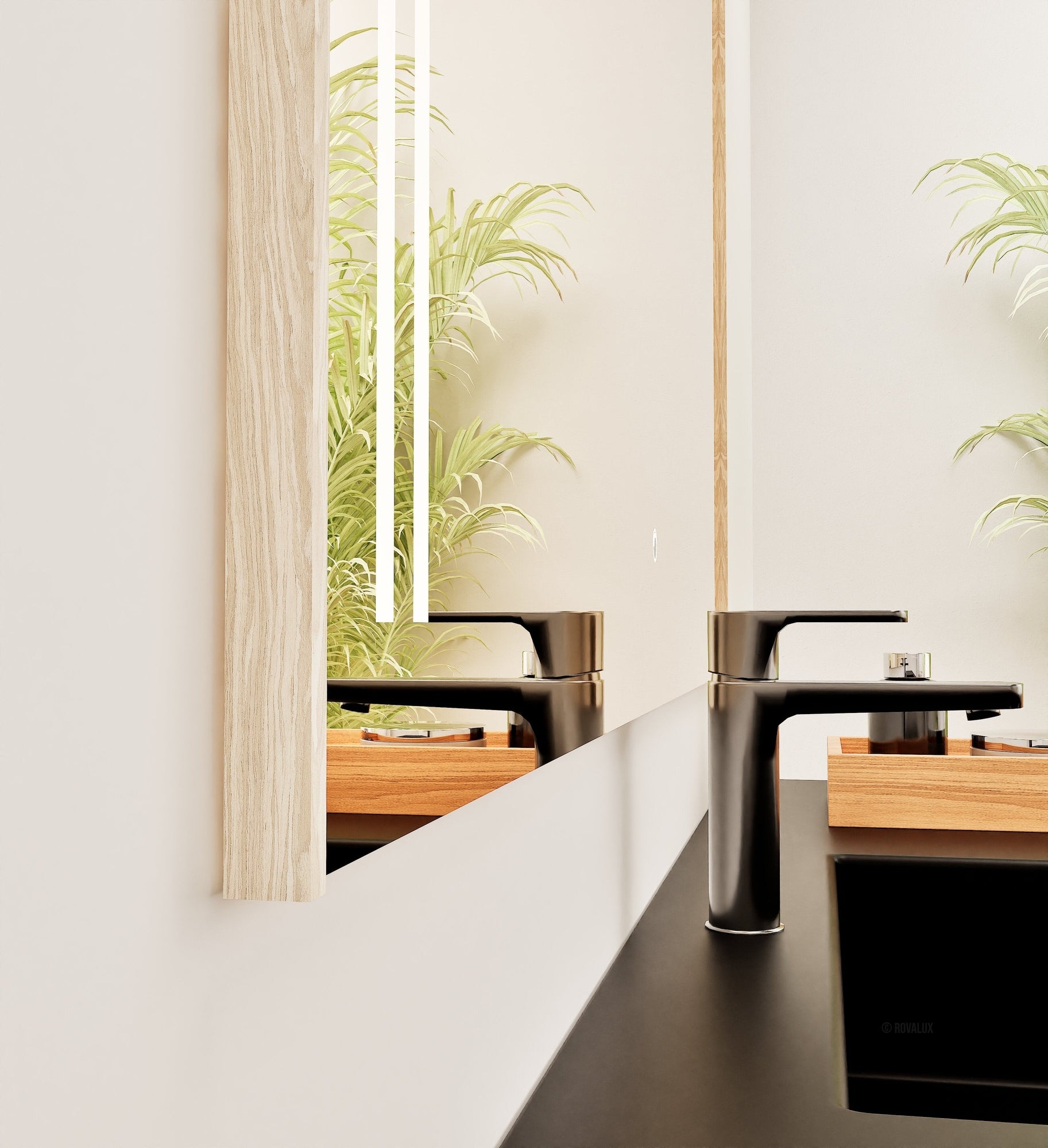 Fluvia QUADRO Mirror with Integrated LED Lighting - ROVALUX