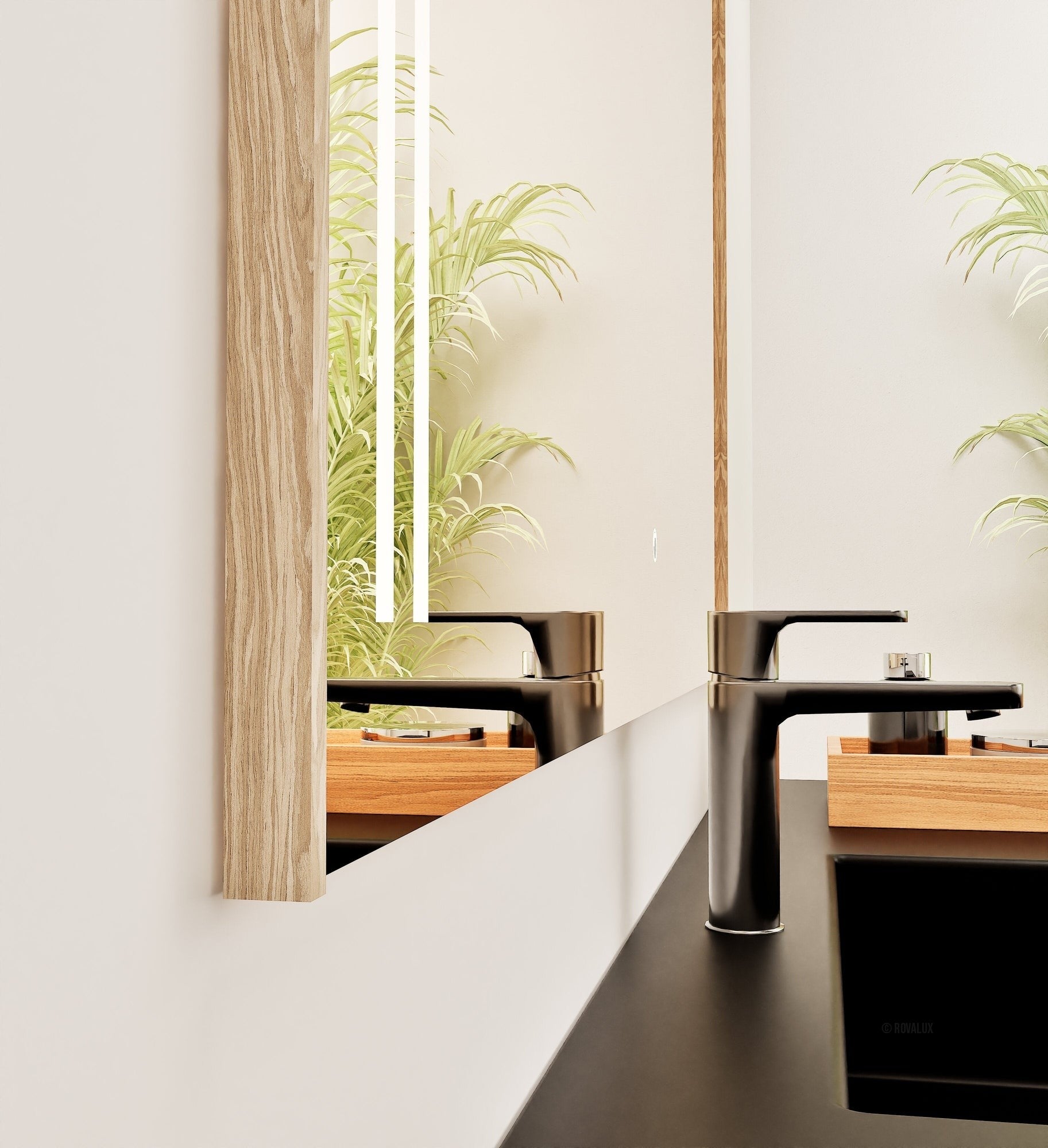 Fluvia QUADRO Mirror with Integrated LED Lighting - ROVALUX