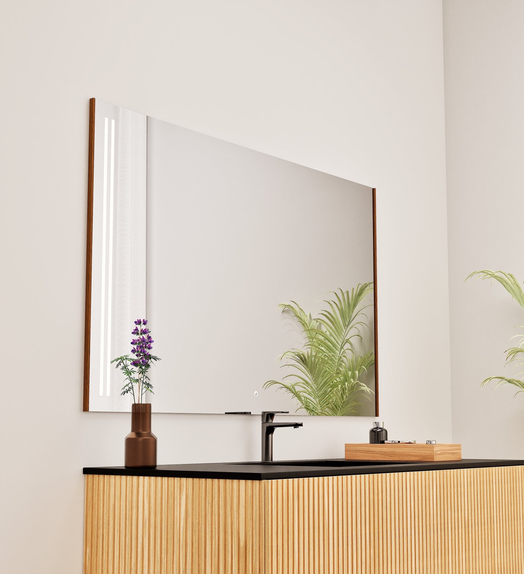 Fluvia RECTO Mirror with Integrated LED Lighting - ROVALUX