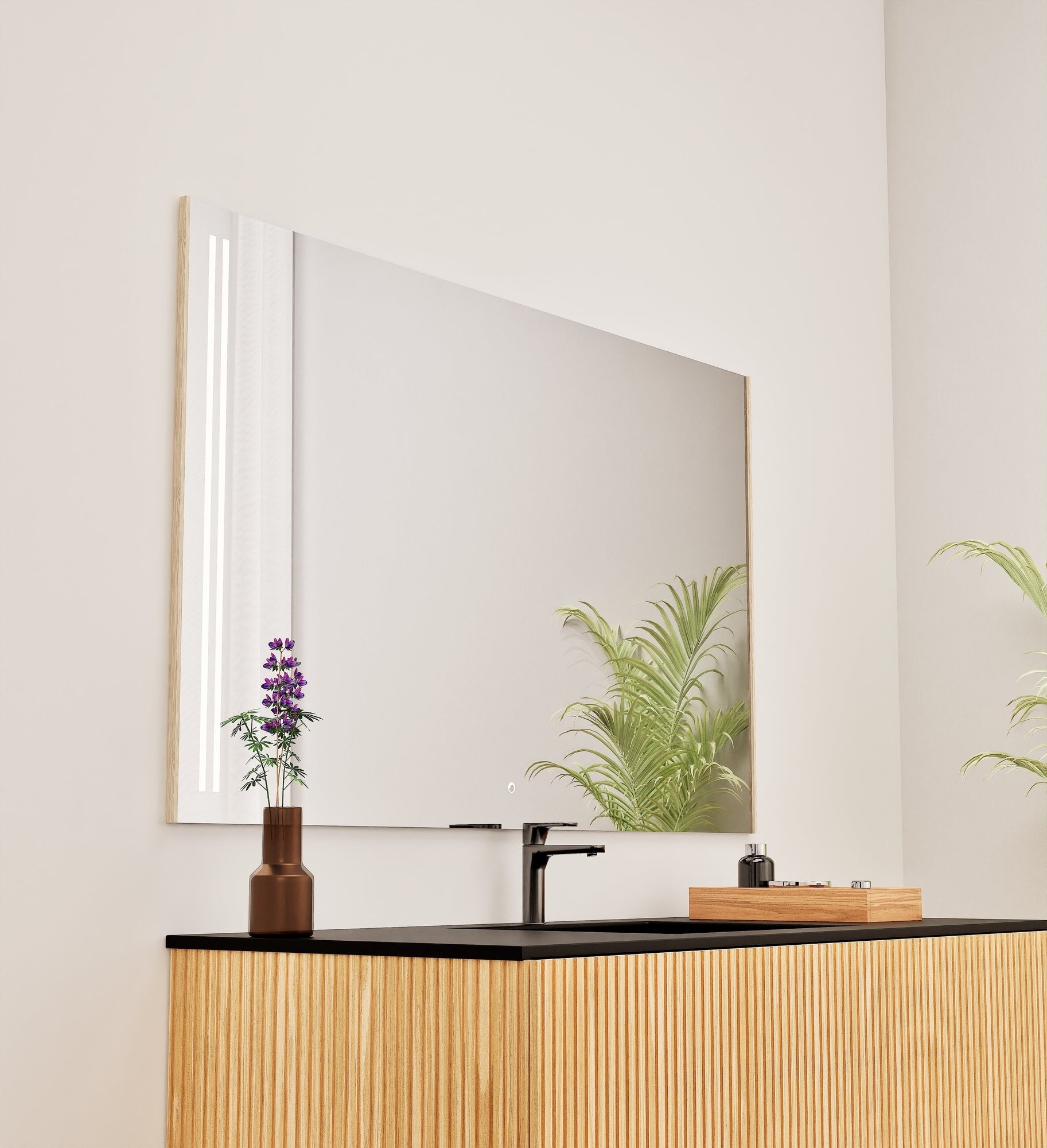 Fluvia RECTO Mirror with Integrated LED Lighting - ROVALUX