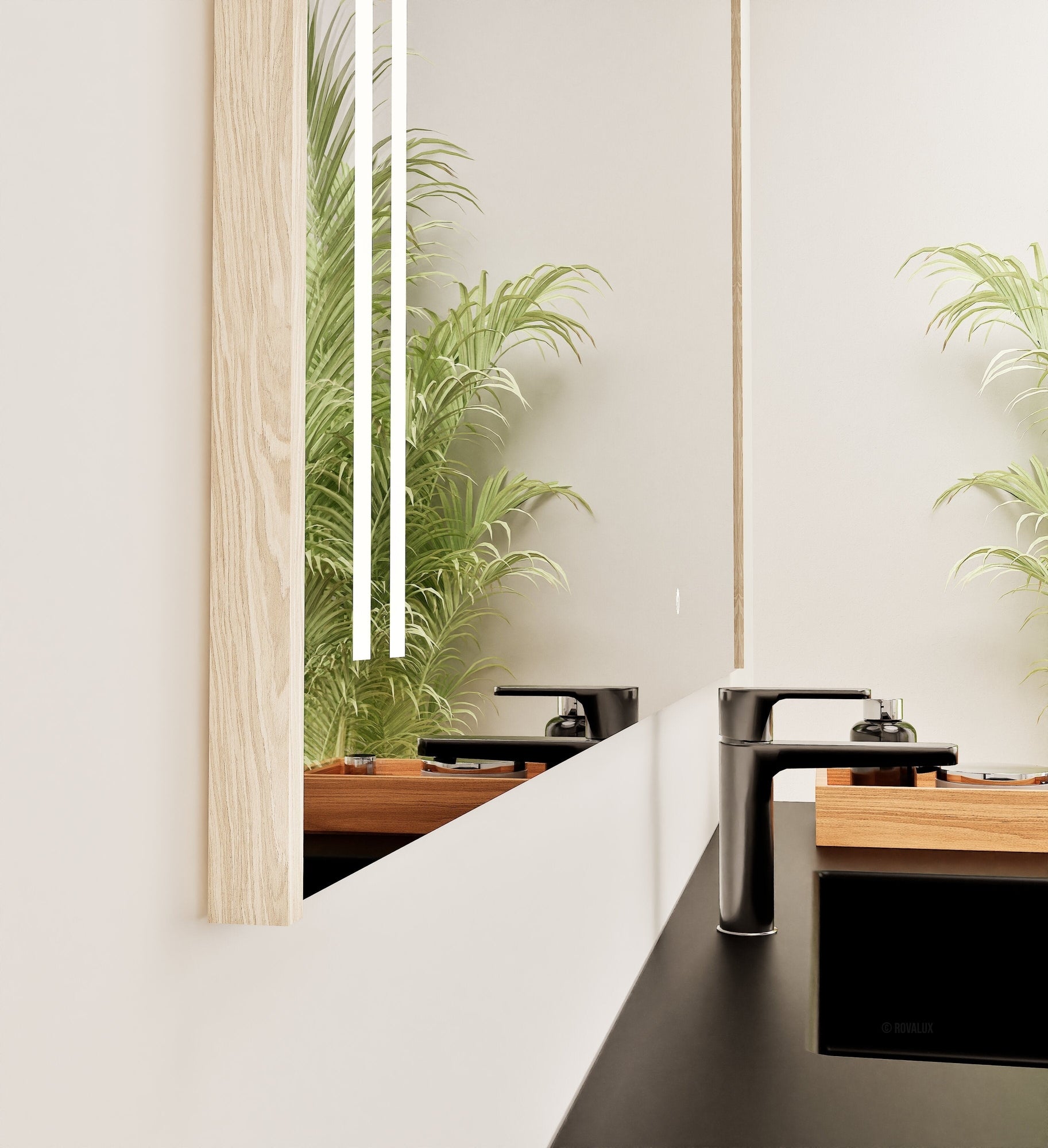 Fluvia RECTO Mirror with Integrated LED Lighting - ROVALUX