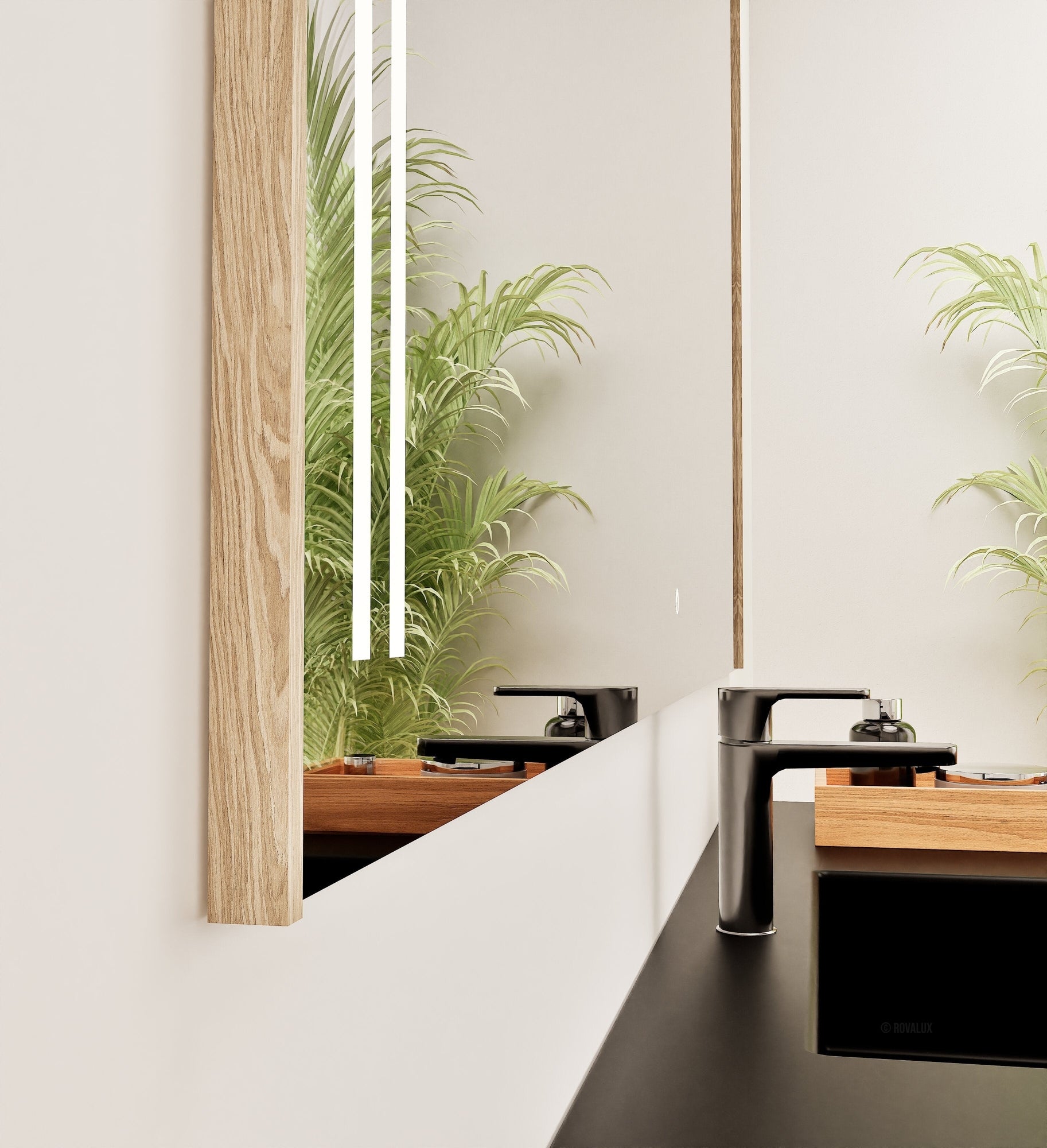 Fluvia RECTO Mirror with Integrated LED Lighting - ROVALUX