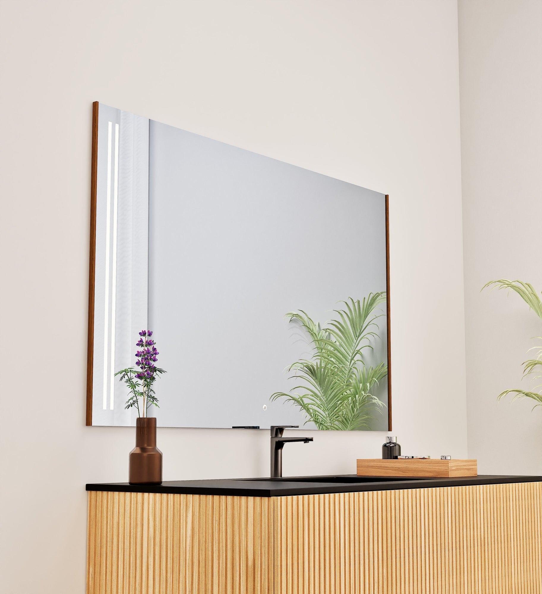 Fluvia RECTO Mirror with Integrated LED Lighting - ROVALUX