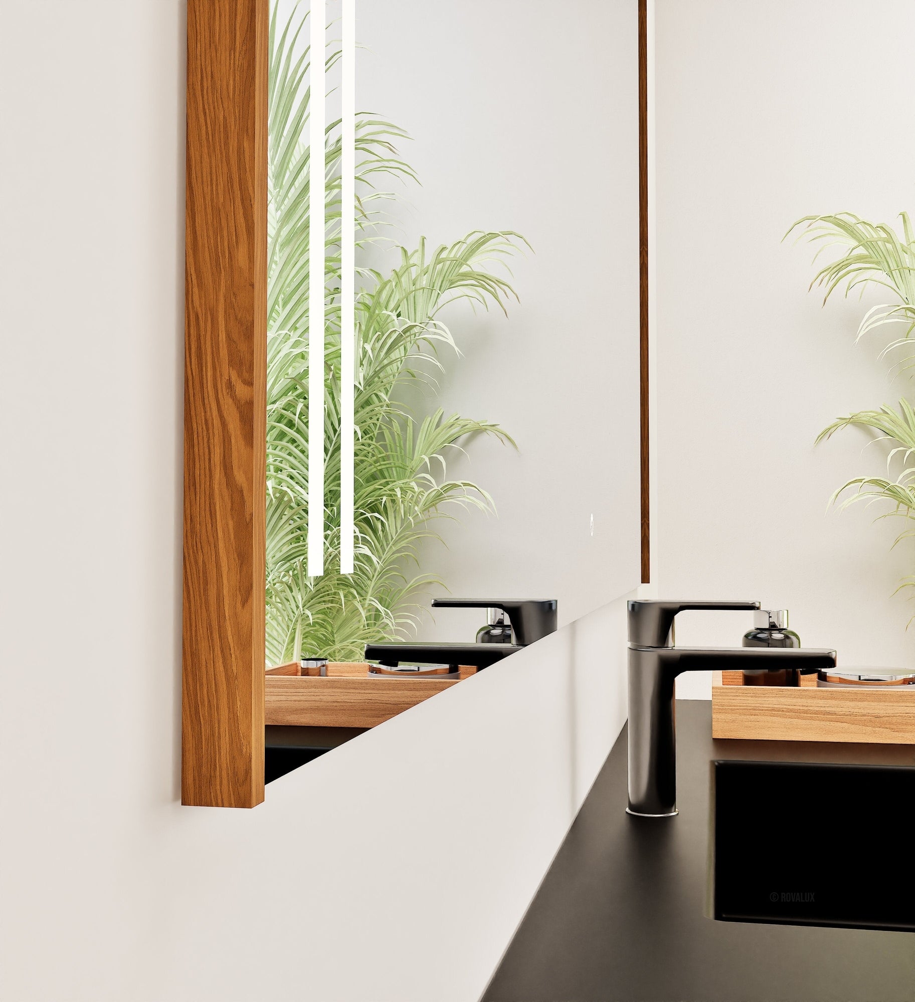 Fluvia RECTO Mirror with Integrated LED Lighting - ROVALUX