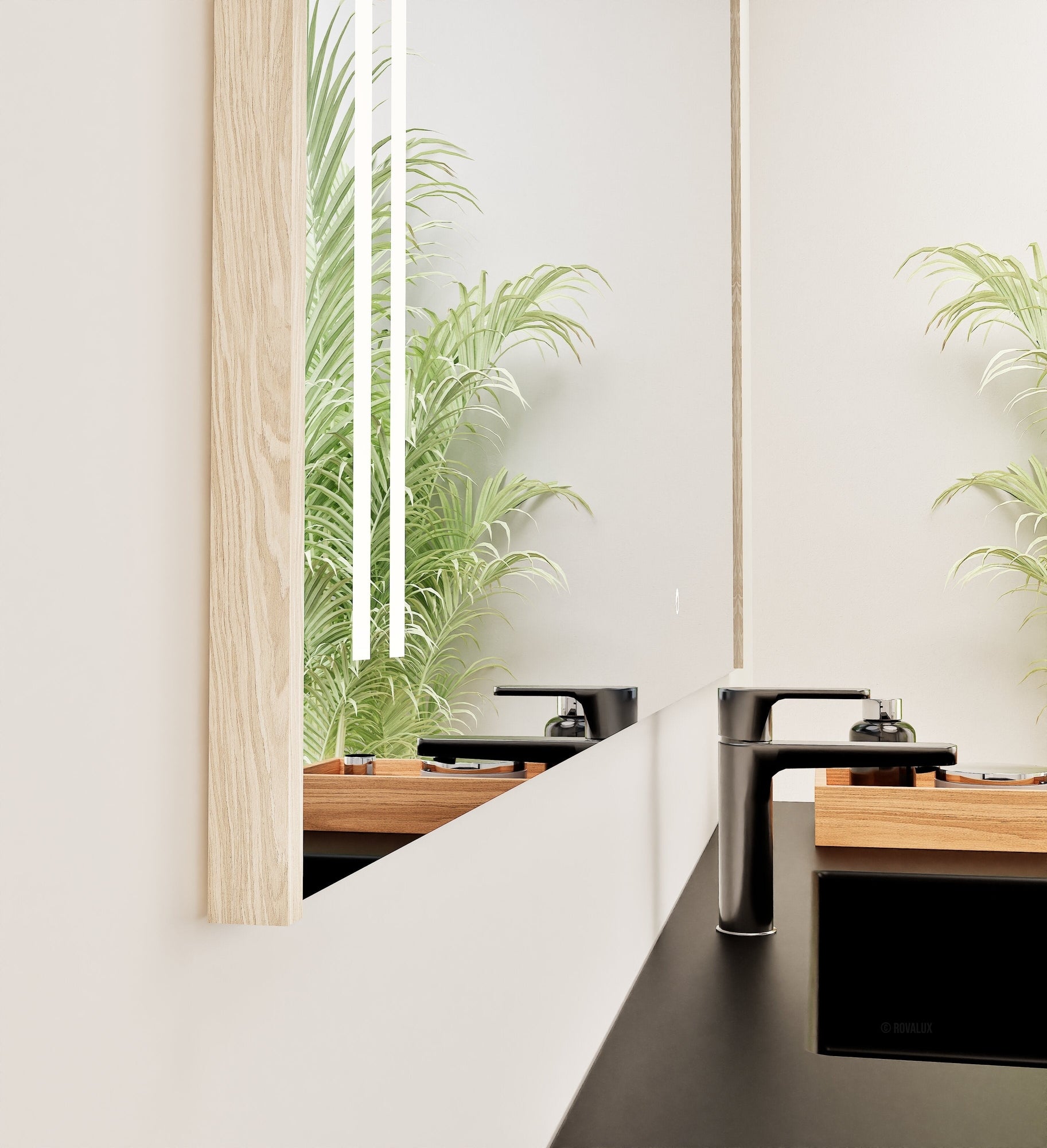 Fluvia RECTO Mirror with Integrated LED Lighting - ROVALUX