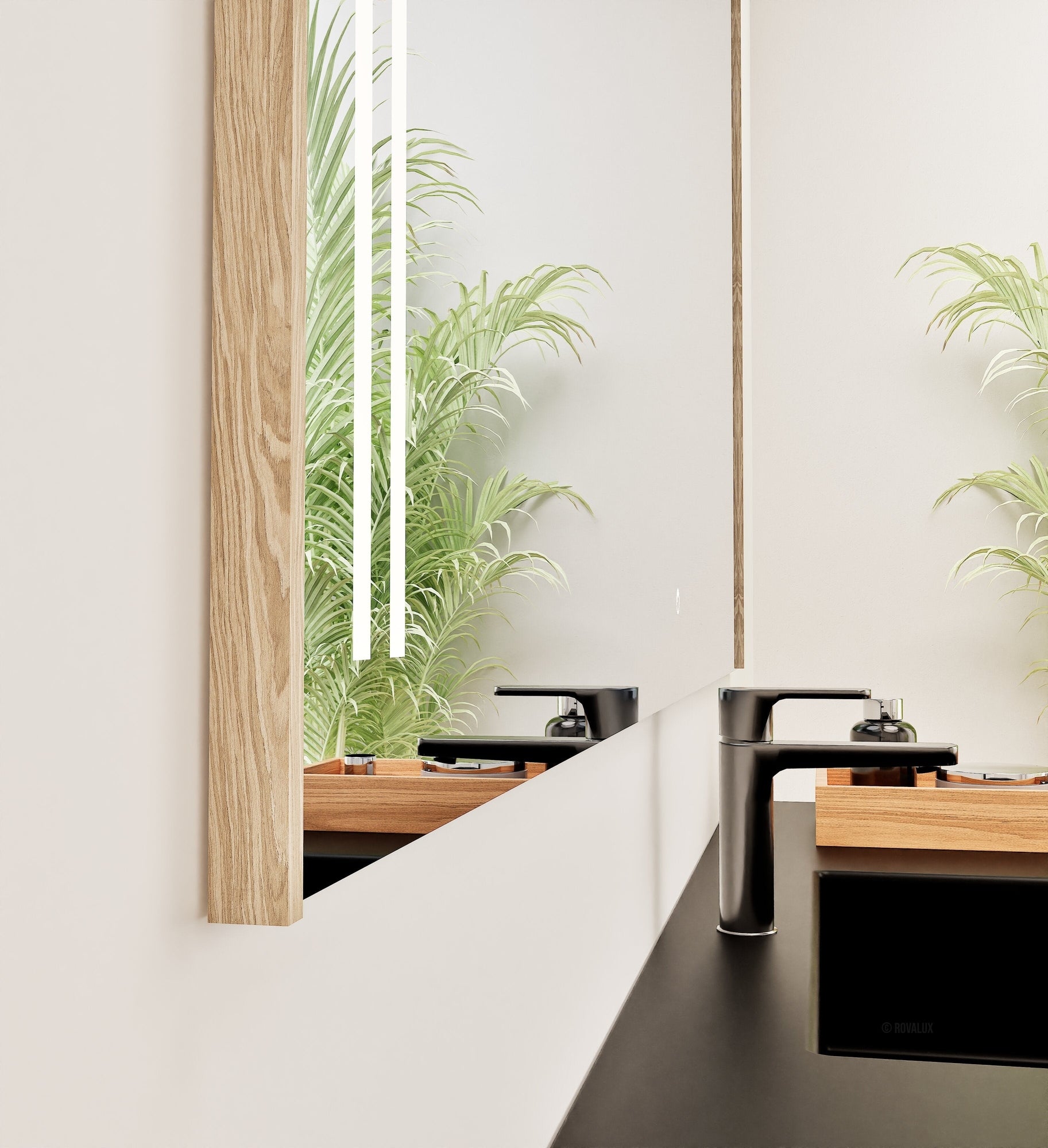 Fluvia RECTO Mirror with Integrated LED Lighting - ROVALUX
