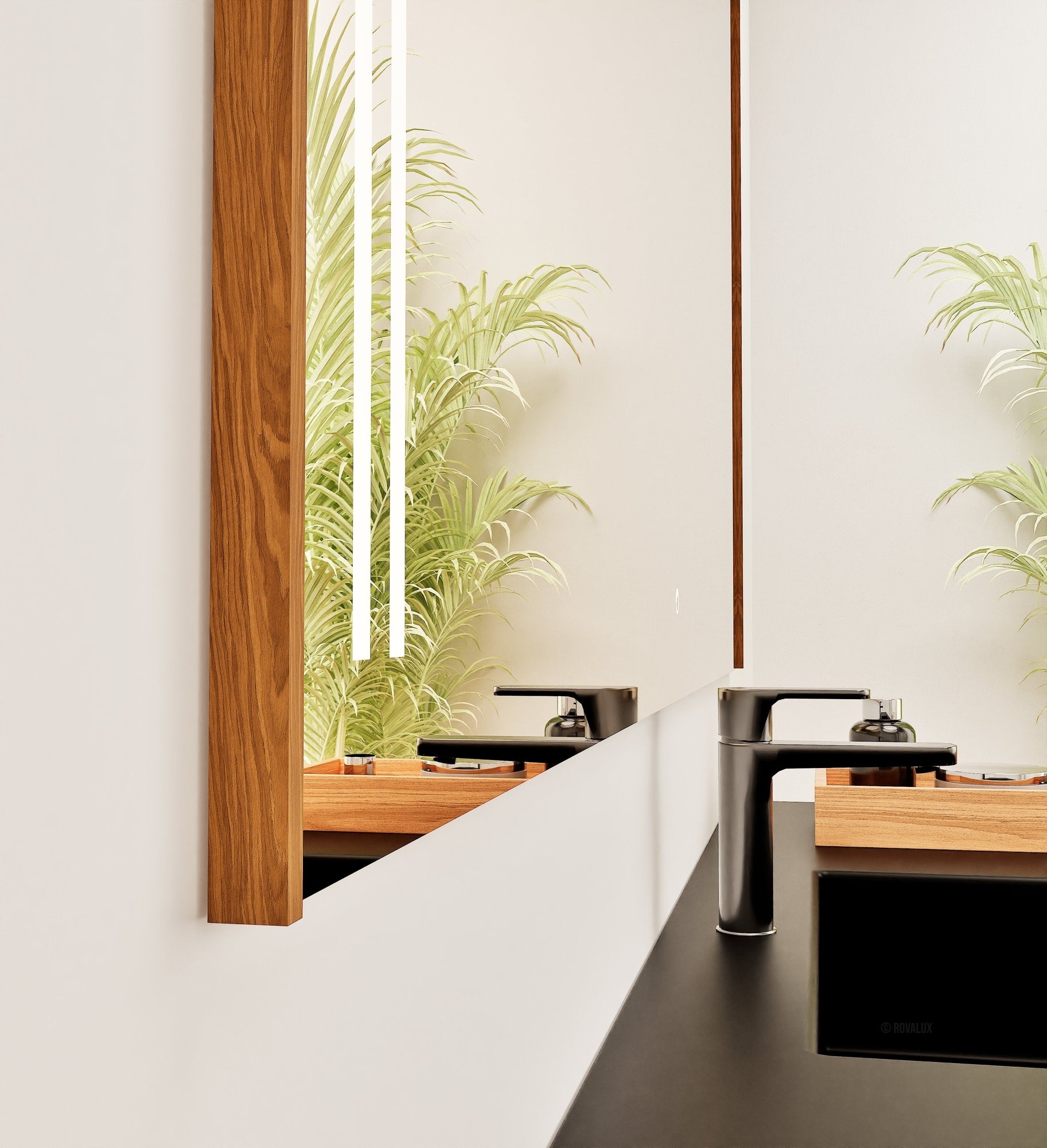 Fluvia RECTO Mirror with Integrated LED Lighting - ROVALUX
