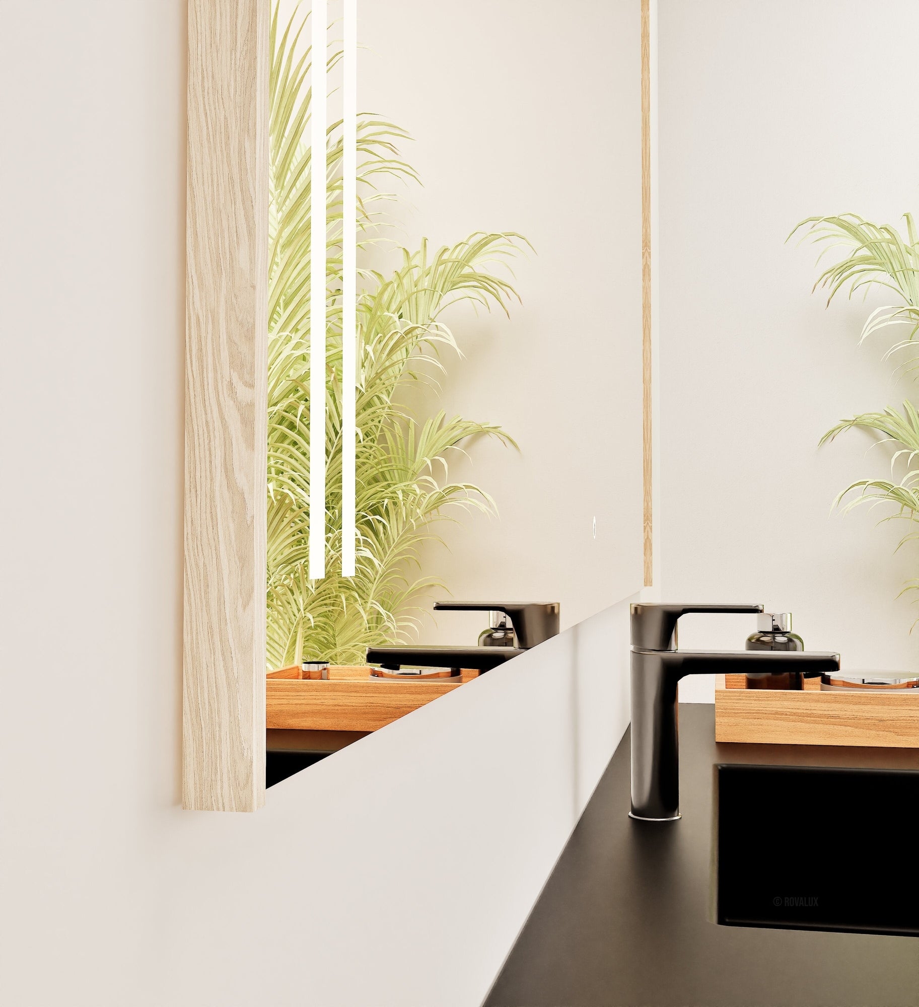 Fluvia RECTO Mirror with Integrated LED Lighting - ROVALUX