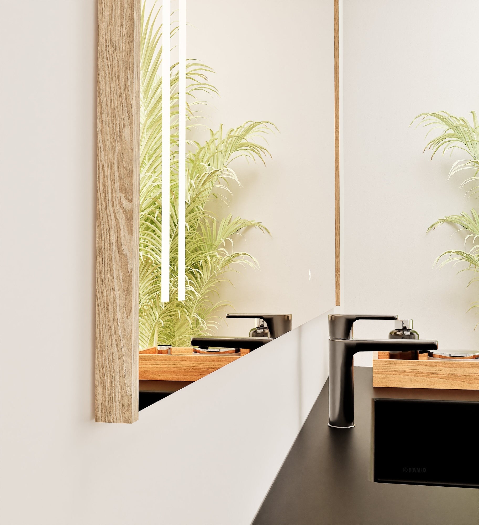 Fluvia RECTO Mirror with Integrated LED Lighting - ROVALUX
