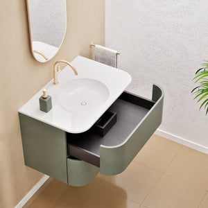 Serenia Flow Single Set - Corian® Sink & Countertop with 2 Drawers - ROVALUX