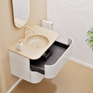 Serenia Flow Single Set - Corian® Sink & Countertop with 2 Drawers - ROVALUX