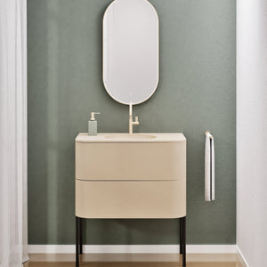 Serenia Flow Single Set with Supporting Legs - Corian® Sink & Countertop with 2 Drawers - ROVALUX