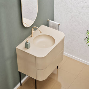 Serenia Flow Single Set with Supporting Legs - Corian® Sink & Countertop with 2 Drawers - ROVALUX