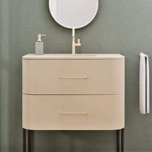 Serenia Flow Single Set with Supporting Legs - Corian® Sink & Countertop with 2 Drawers - ROVALUX