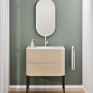 Serenia Flow Single Set with Supporting Legs - Corian® Sink & Countertop with 2 Drawers - ROVALUX
