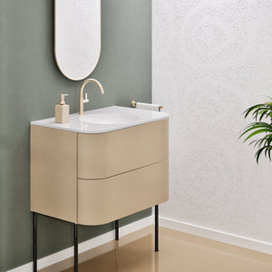 Serenia Flow Single Set with Supporting Legs - Corian® Sink & Countertop with 2 Drawers - ROVALUX