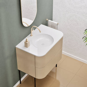 Serenia Flow Single Set with Supporting Legs - Corian® Sink & Countertop with 2 Drawers - ROVALUX