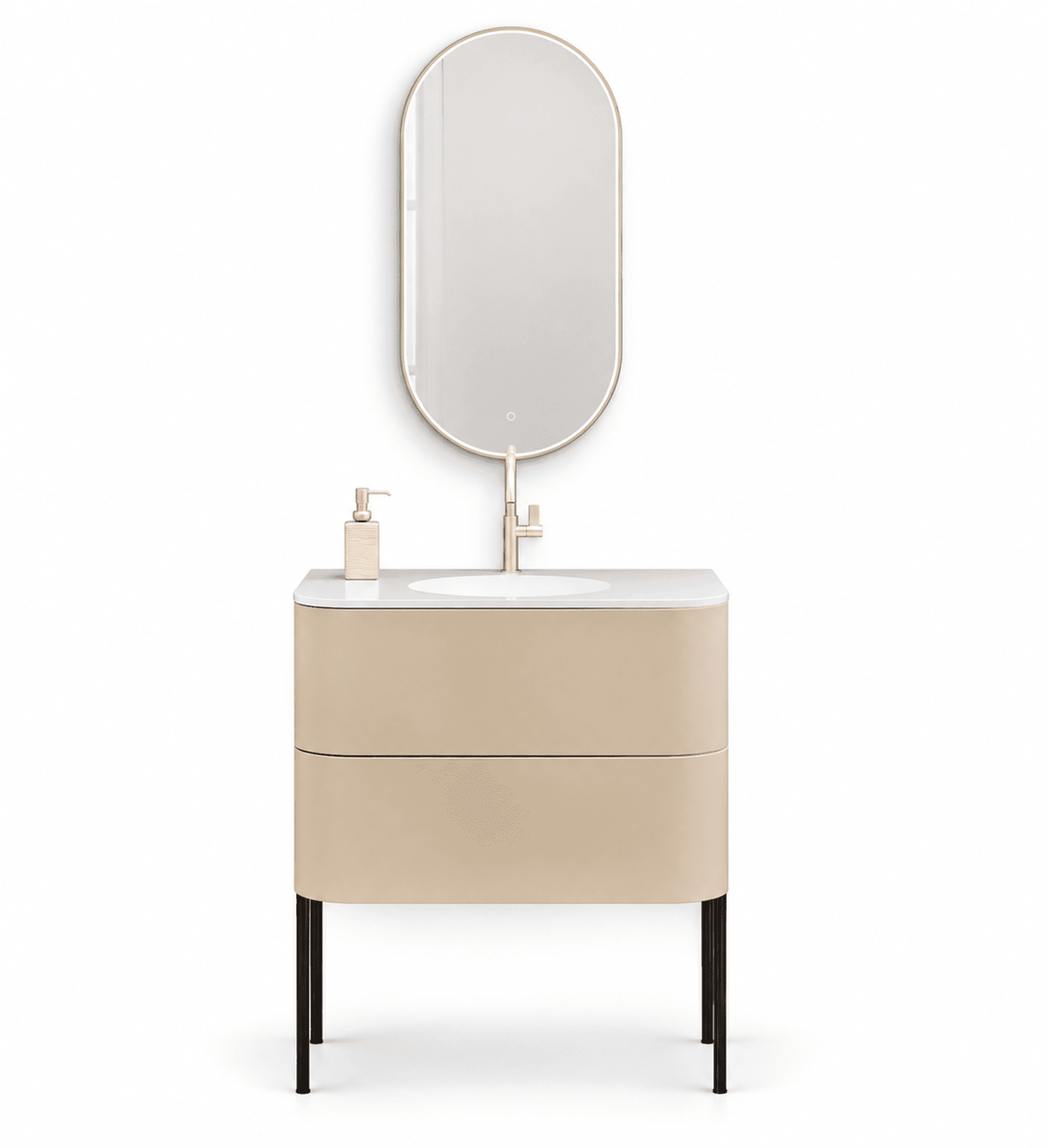 Serenia – Corian® Integrated Basin Unit with 2 Drawers and Feet-Standing Vanity - ROVALUX