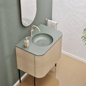 Serenia Flow Single Set with Supporting Legs - Corian® Sink & Countertop with 2 Drawers - ROVALUX