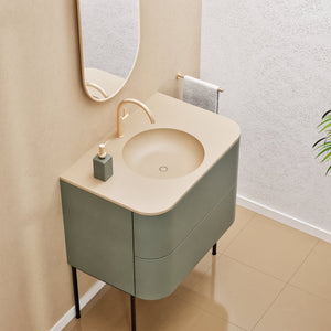 Serenia Flow Single Set with Supporting Legs - Corian® Sink & Countertop with 2 Drawers - ROVALUX