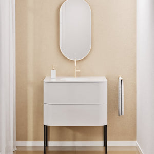 Serenia Flow Single Set with Supporting Legs - Corian® Sink & Countertop with 2 Drawers - ROVALUX