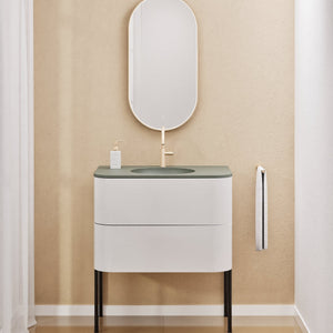 Serenia Flow Single Set with Supporting Legs - Corian® Sink & Countertop with 2 Drawers - ROVALUX