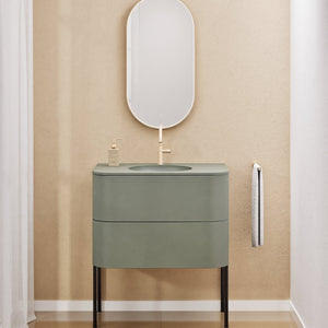 Serenia Flow Single Set with Supporting Legs - Corian® Sink & Countertop with 2 Drawers - ROVALUX