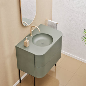 Serenia Flow Single Set with Supporting Legs - Corian® Sink & Countertop with 2 Drawers - ROVALUX