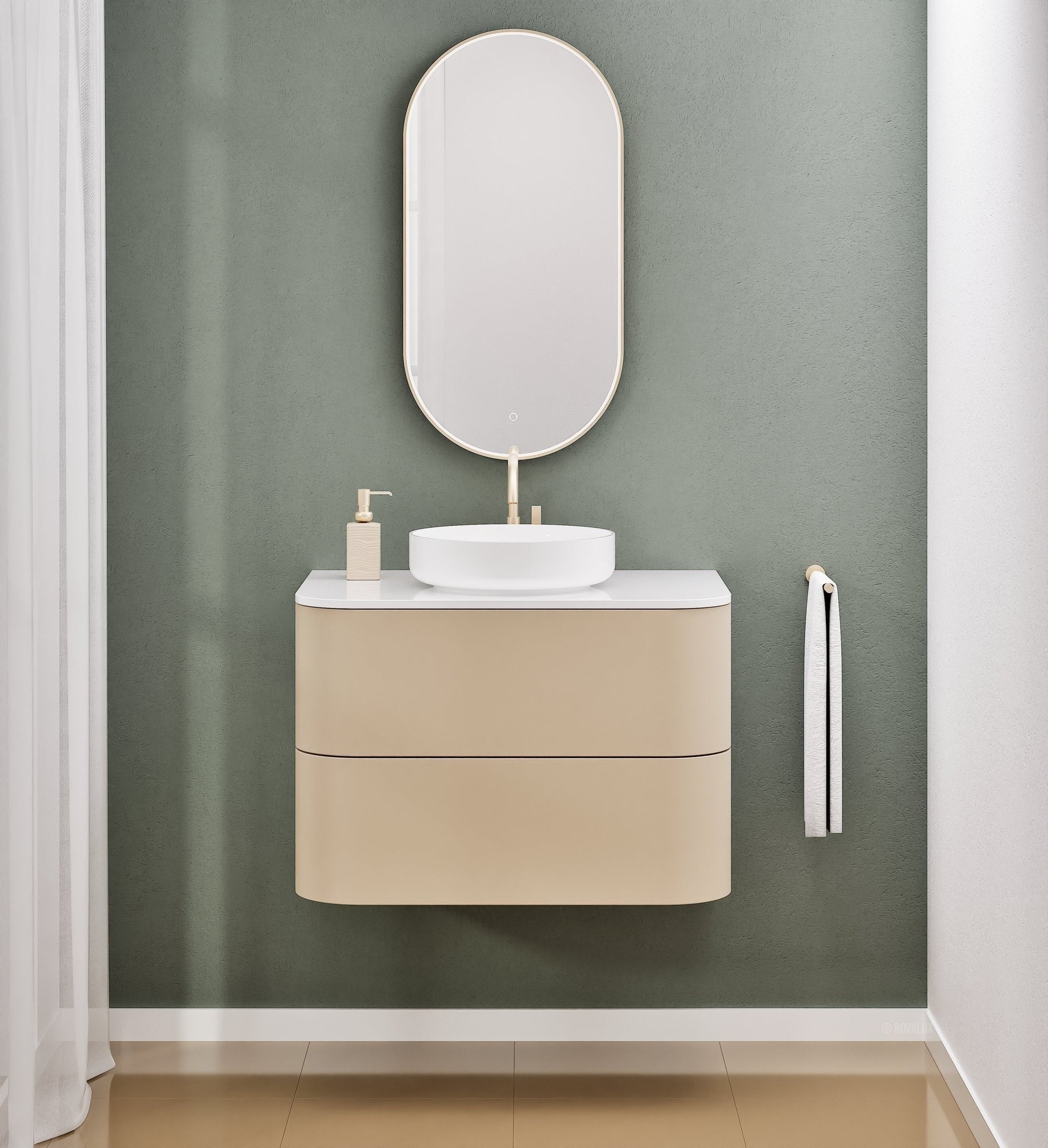 Serenia Rise Single Set - Corian® Sink & Countertop with 2 Drawers - ROVALUX