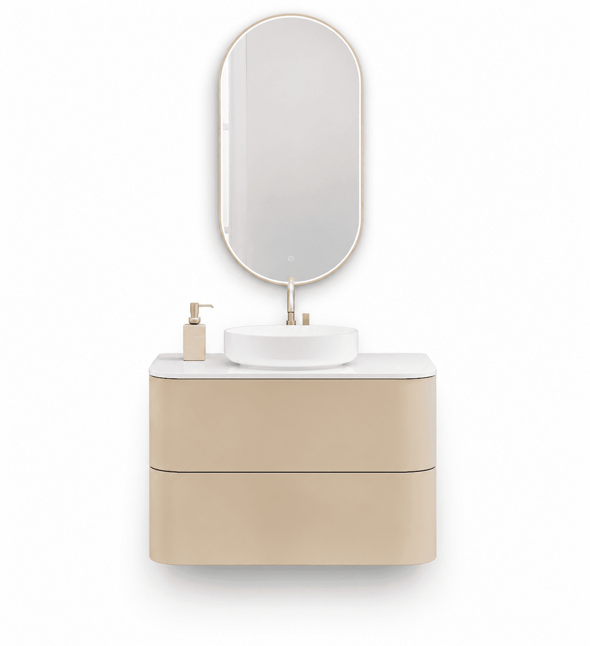 Serenia – Corian® Top Mounted Basin Unit with 2 Drawer Vanity - ROVALUX