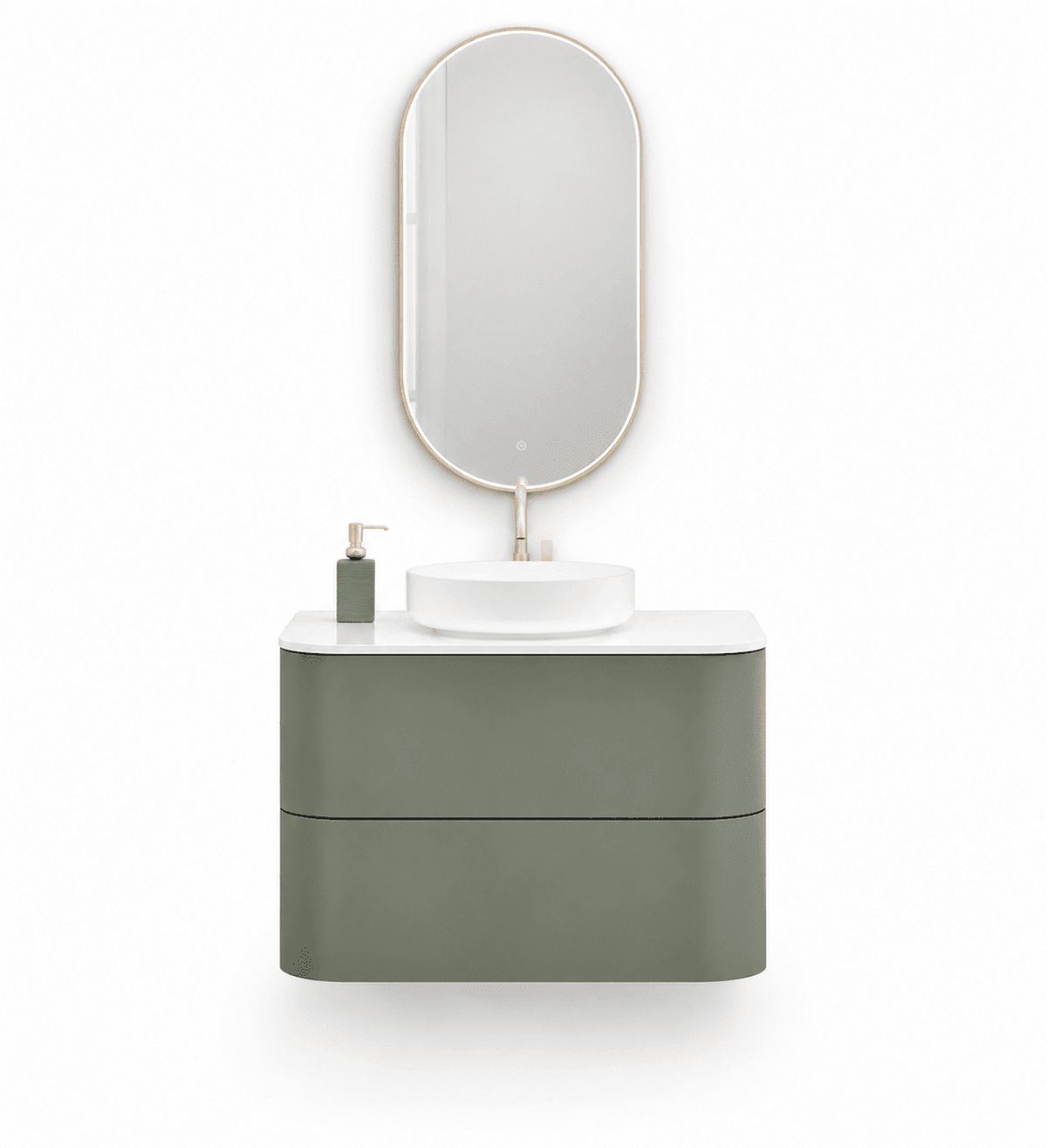 Serenia – Corian® Top Mounted Basin Unit with 2 Drawer Vanity - ROVALUX