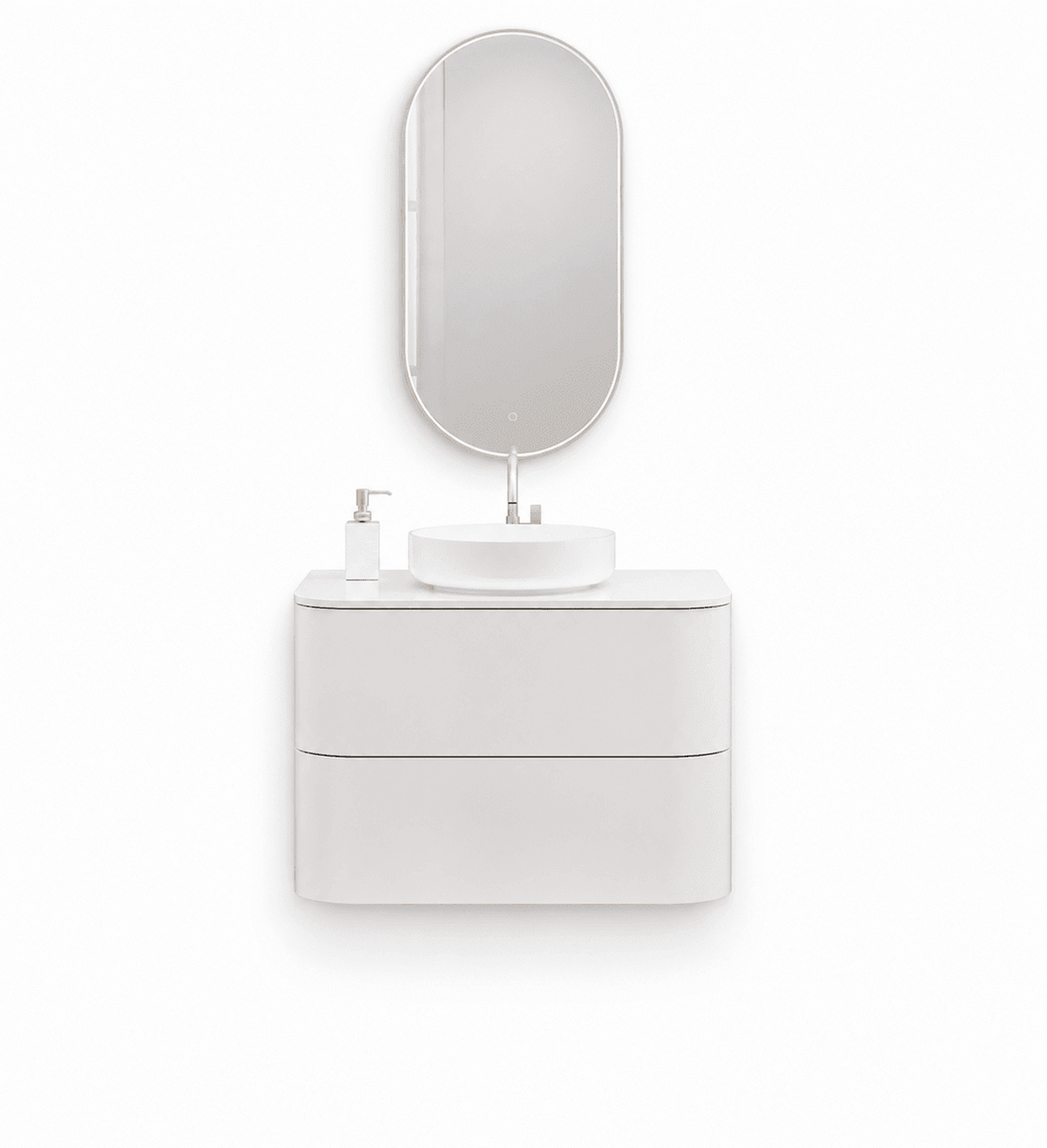 Serenia – Corian® Top Mounted Basin Unit with 2 Drawer Vanity - ROVALUX