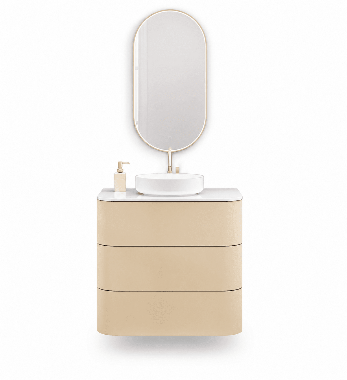 Serenia – Corian® Top Mounted Basin Unit with 3 Drawer Vanity - ROVALUX