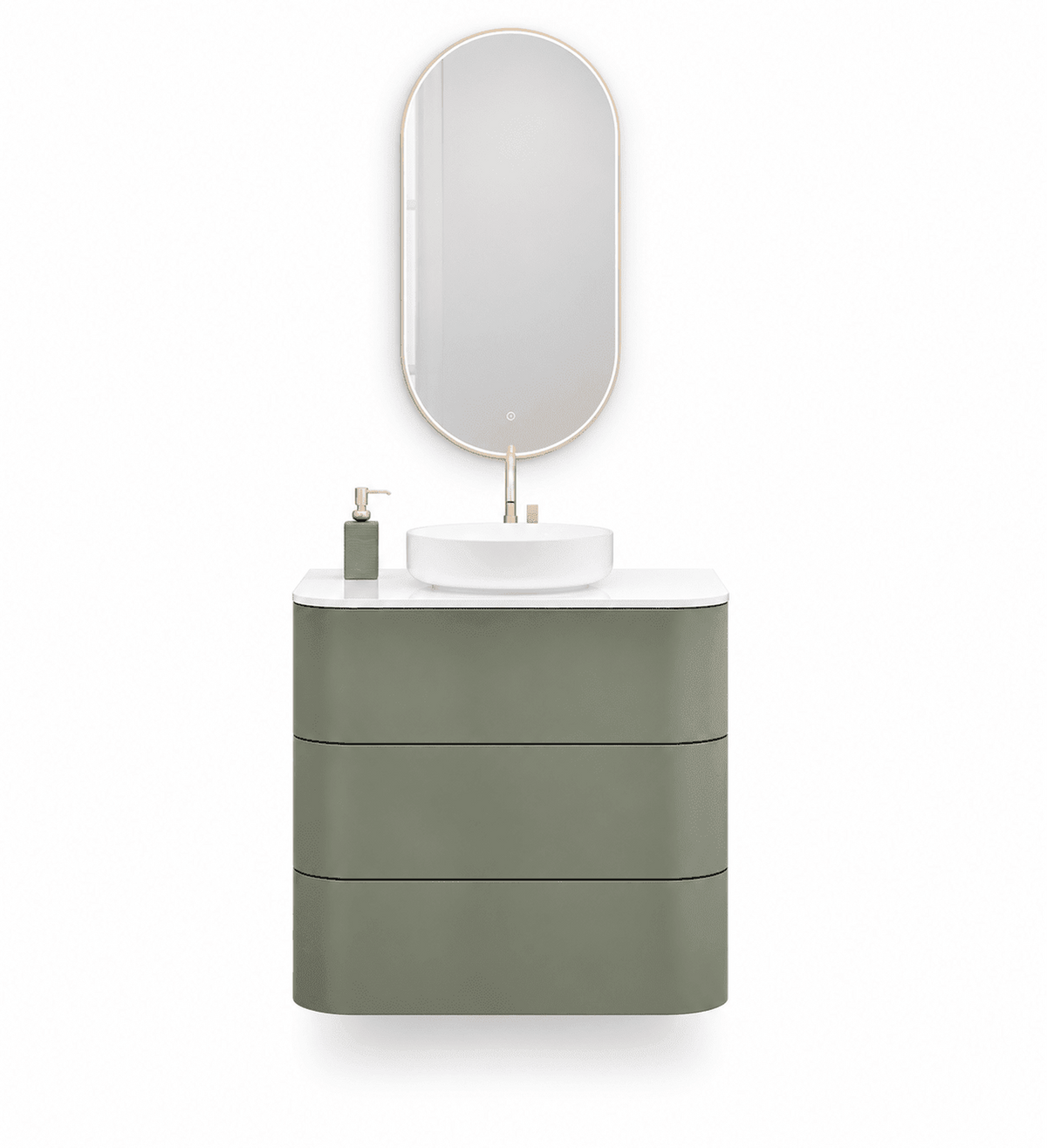 Serenia – Corian® Top Mounted Basin Unit with 3 Drawer Vanity - ROVALUX