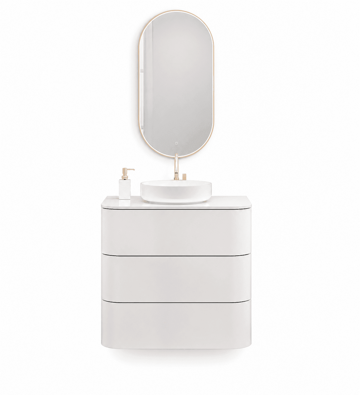 Serenia – Corian® Top Mounted Basin Unit with 3 Drawer Vanity - ROVALUX