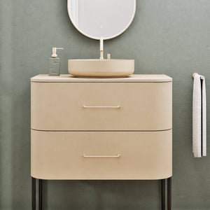 Serenia Rise Single Set With Supporting Legs - Corian® Sink & Countertop with 2 Drawers - ROVALUX