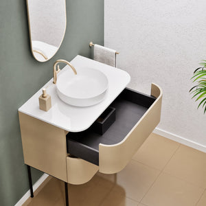 Serenia Rise Single Set With Supporting Legs - Corian® Sink & Countertop with 2 Drawers - ROVALUX